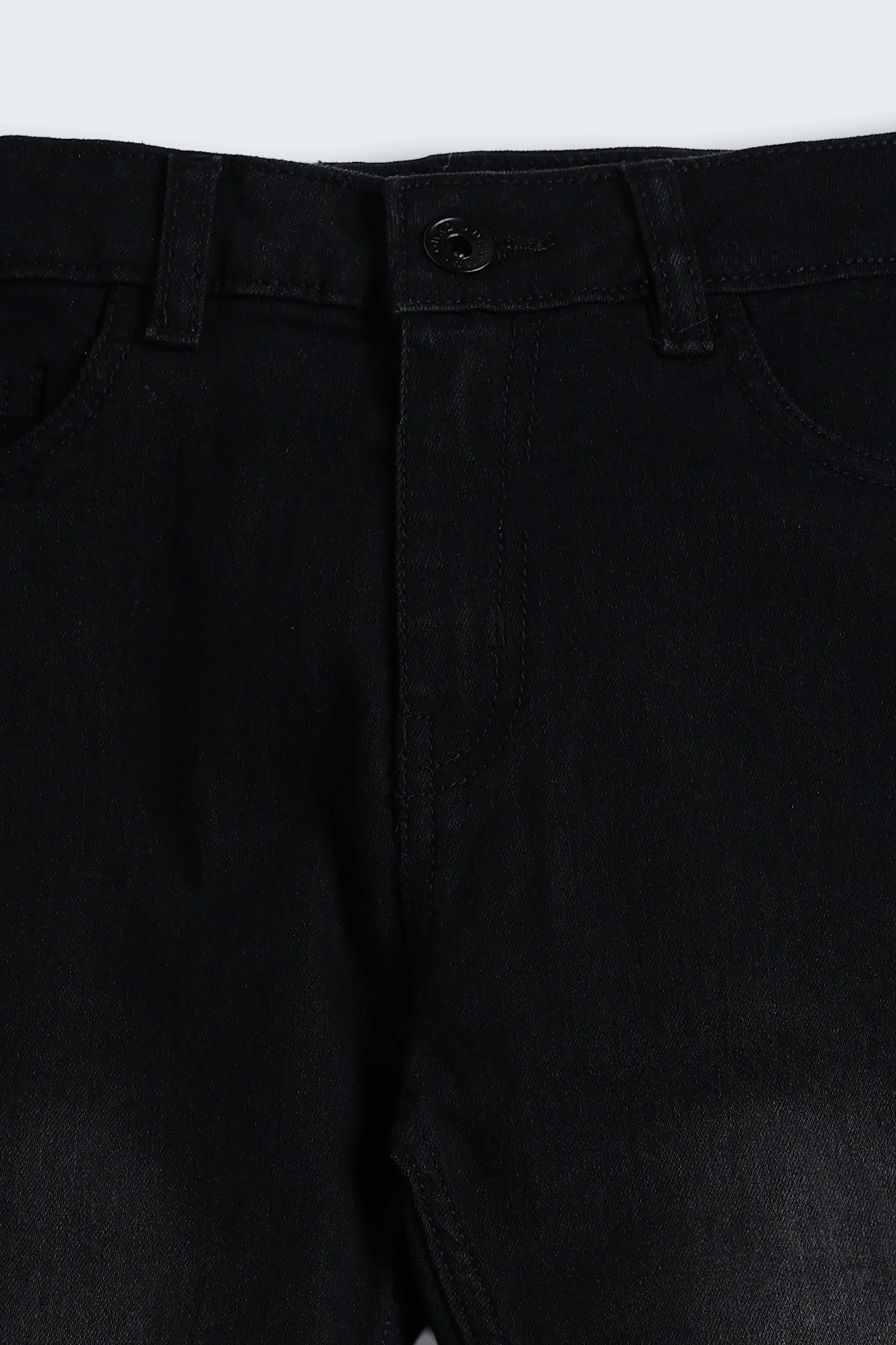 Black Regular Fit Solid Jeans for Boys - Image 4