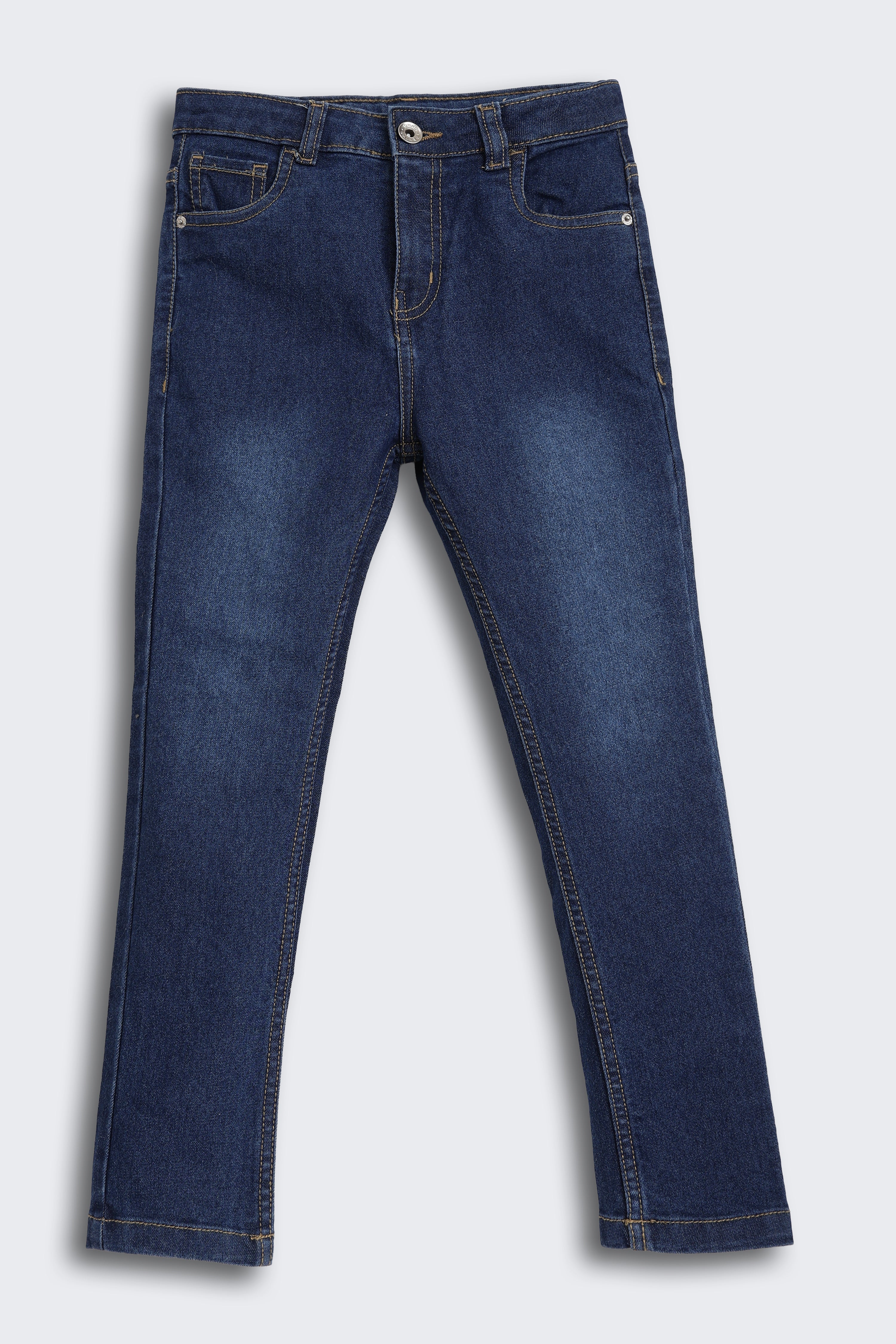 Navy Regular Fit Solid Jeans for Boys - Image 2