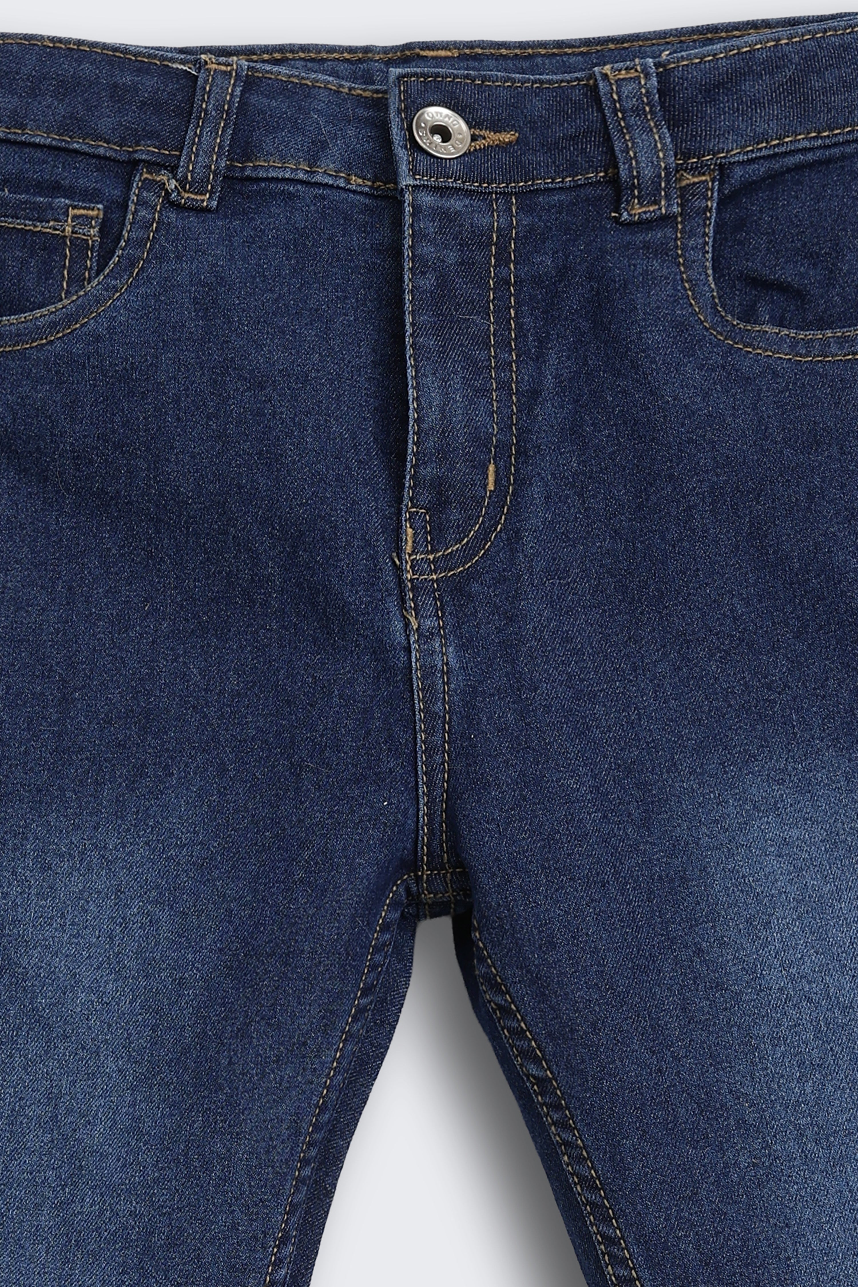 Navy Regular Fit Solid Jeans for Boys - Image 4