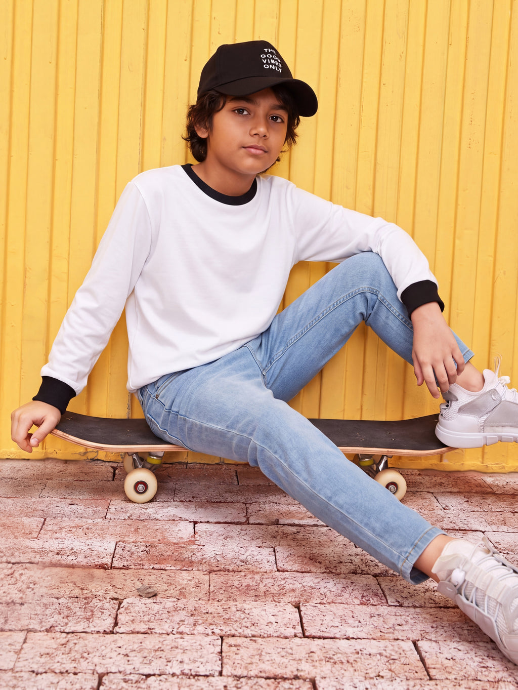 Light Blue Solid Regular Fit Jeans for Boys - Image 1