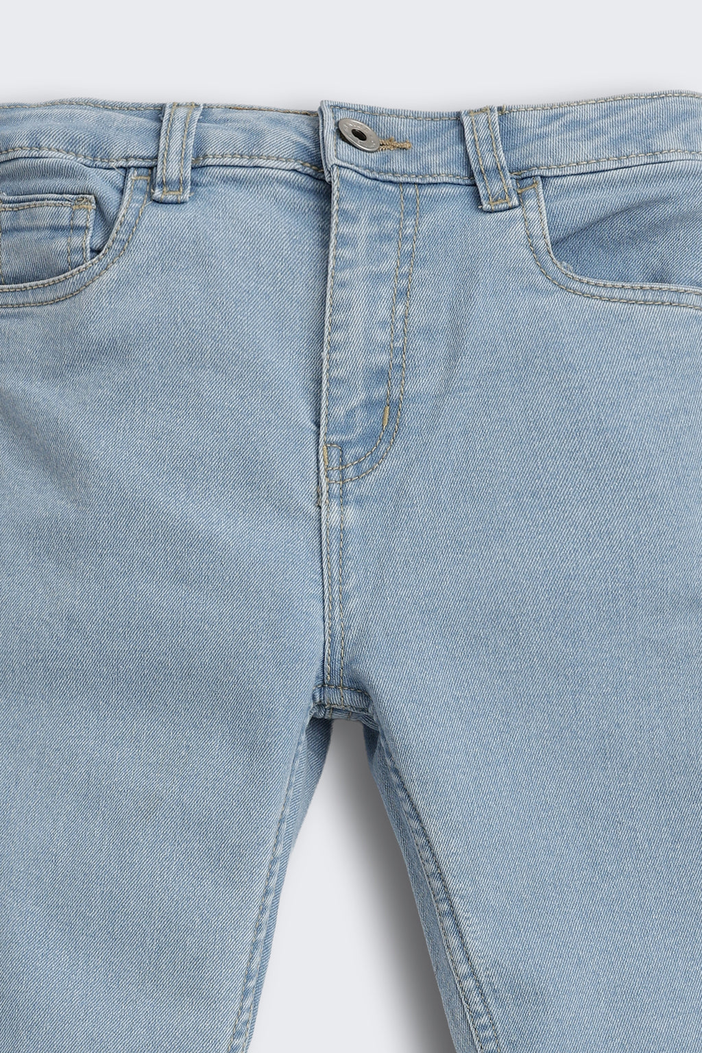 Light Blue Solid Regular Fit Jeans for Boys - Image 4