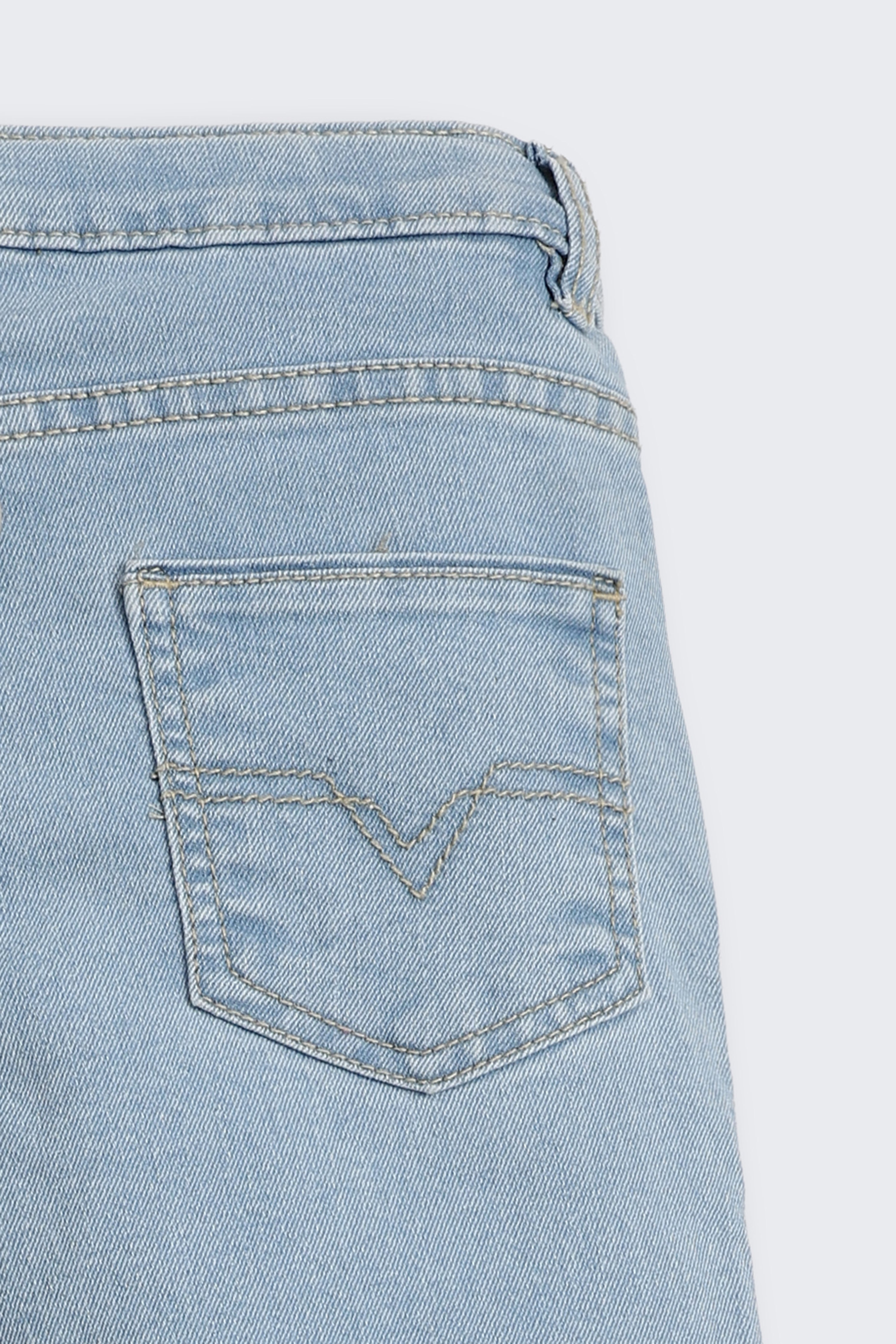 Light Blue Solid Regular Fit Jeans for Boys - Image 5