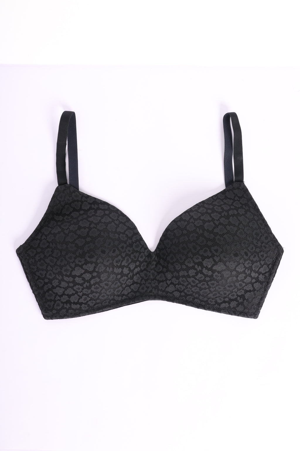 Black Nylon Blend Regular Fit Bra for Women - Image 6