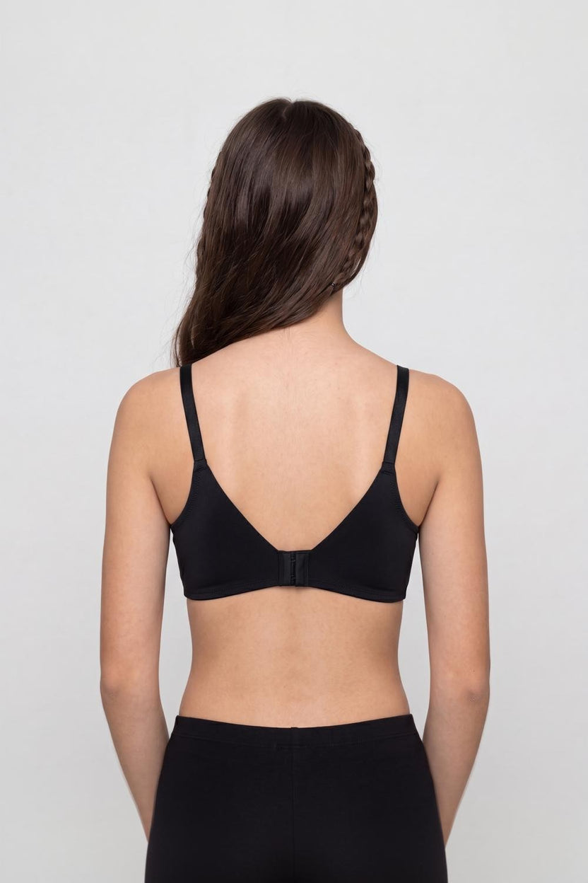 Black Solid Regular Fit Bra for Women - Image 5