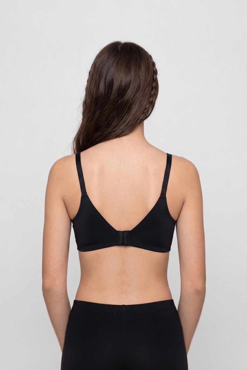 Black Solid Regular Fit Bra for Women - Image 5