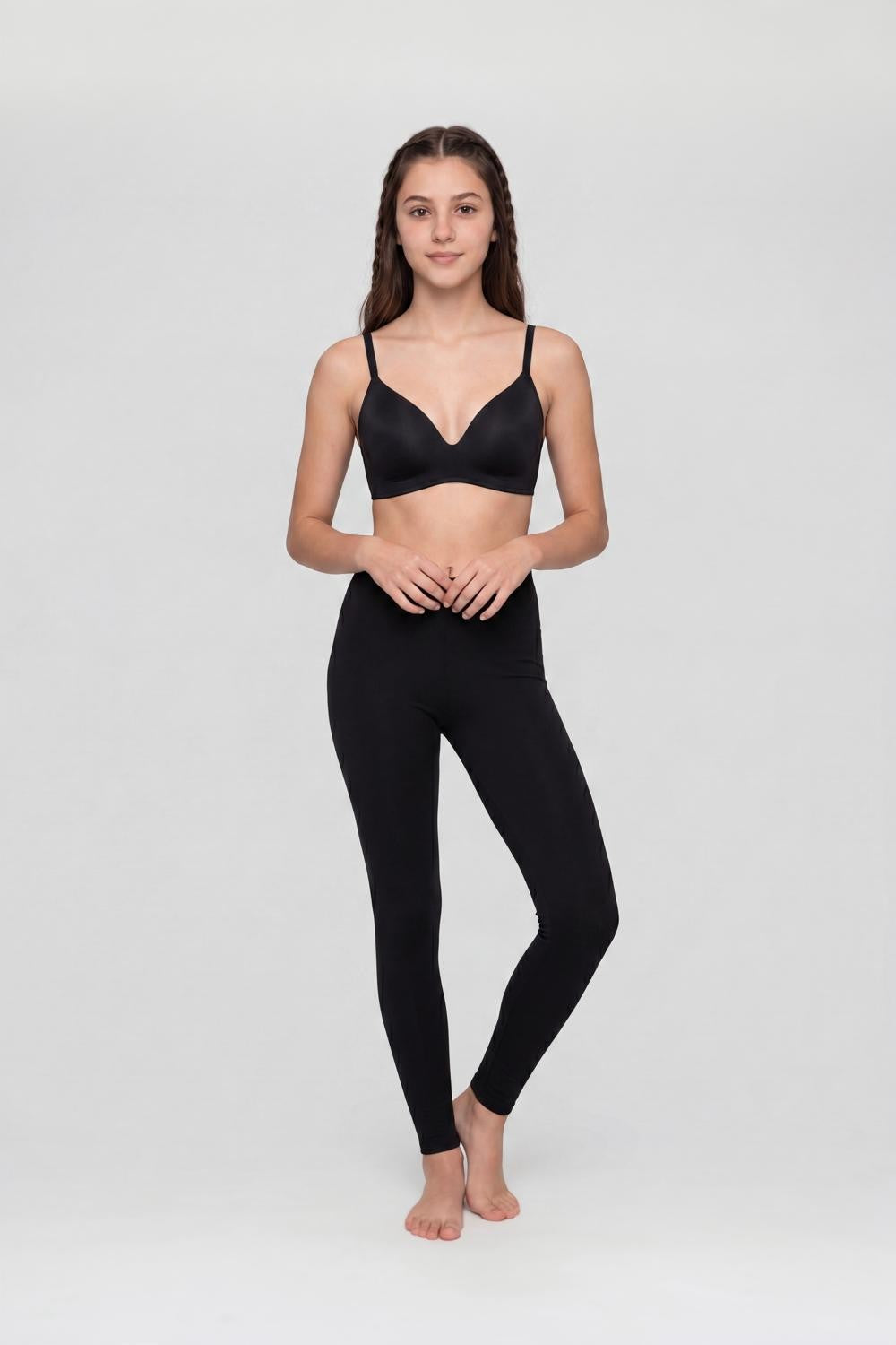 Black Solid Regular Fit Bra for Women - Image 6