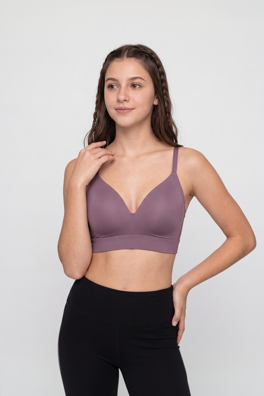 Purple Solid Regular Fit Bra for Women - Image 2