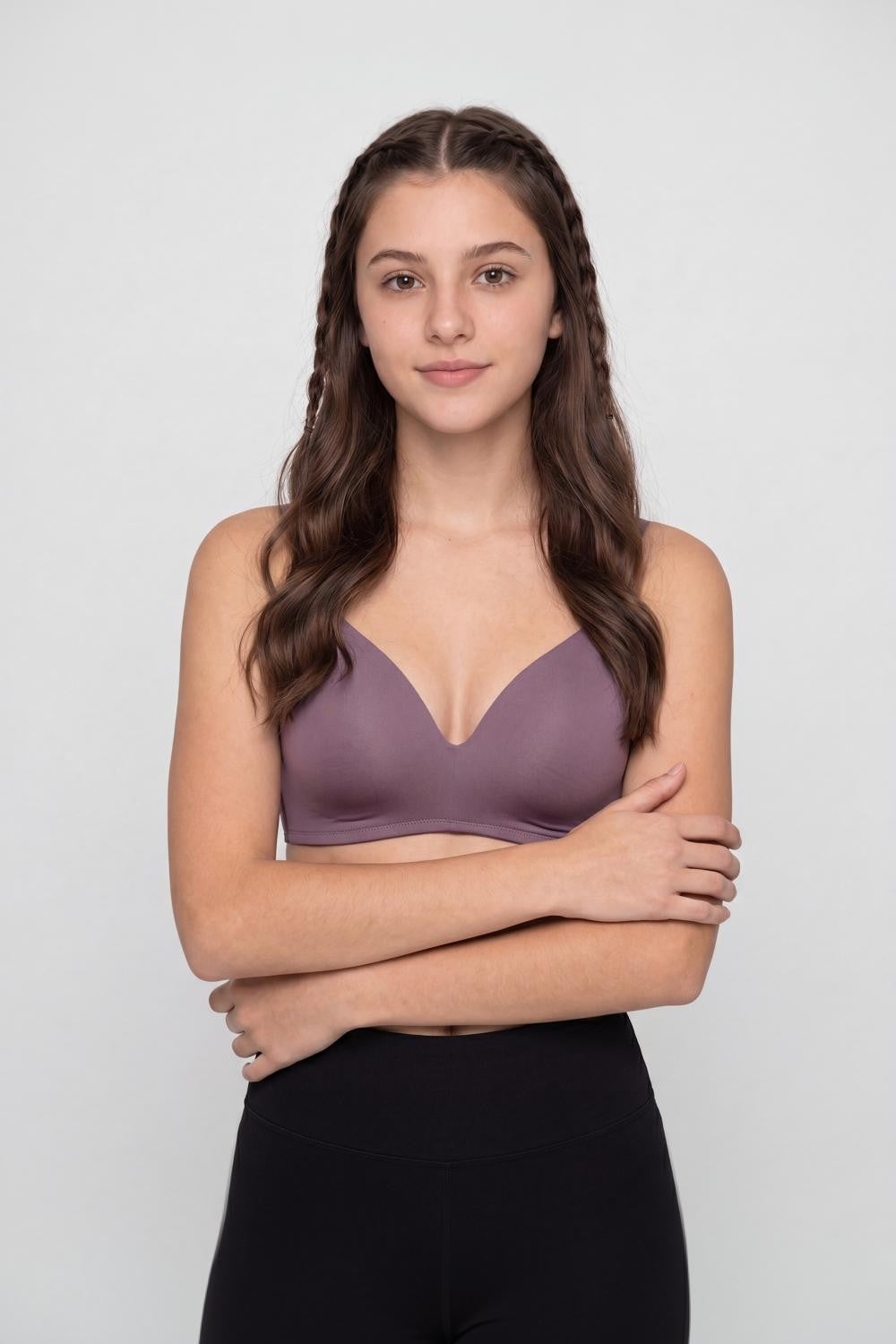 Purple Solid Regular Fit Bra for Women - Image 7