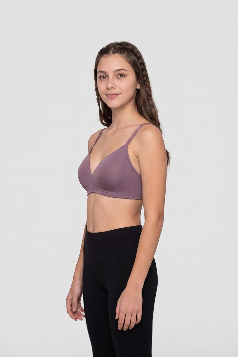 Purple Solid Regular Fit Bra for Women - Image 4
