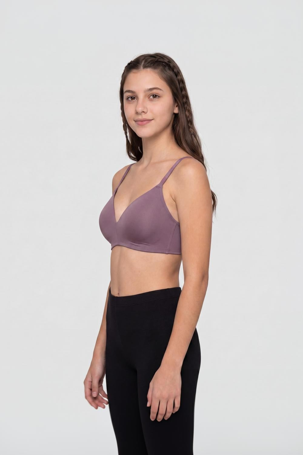 Purple Solid Regular Fit Bra for Women - Image 4