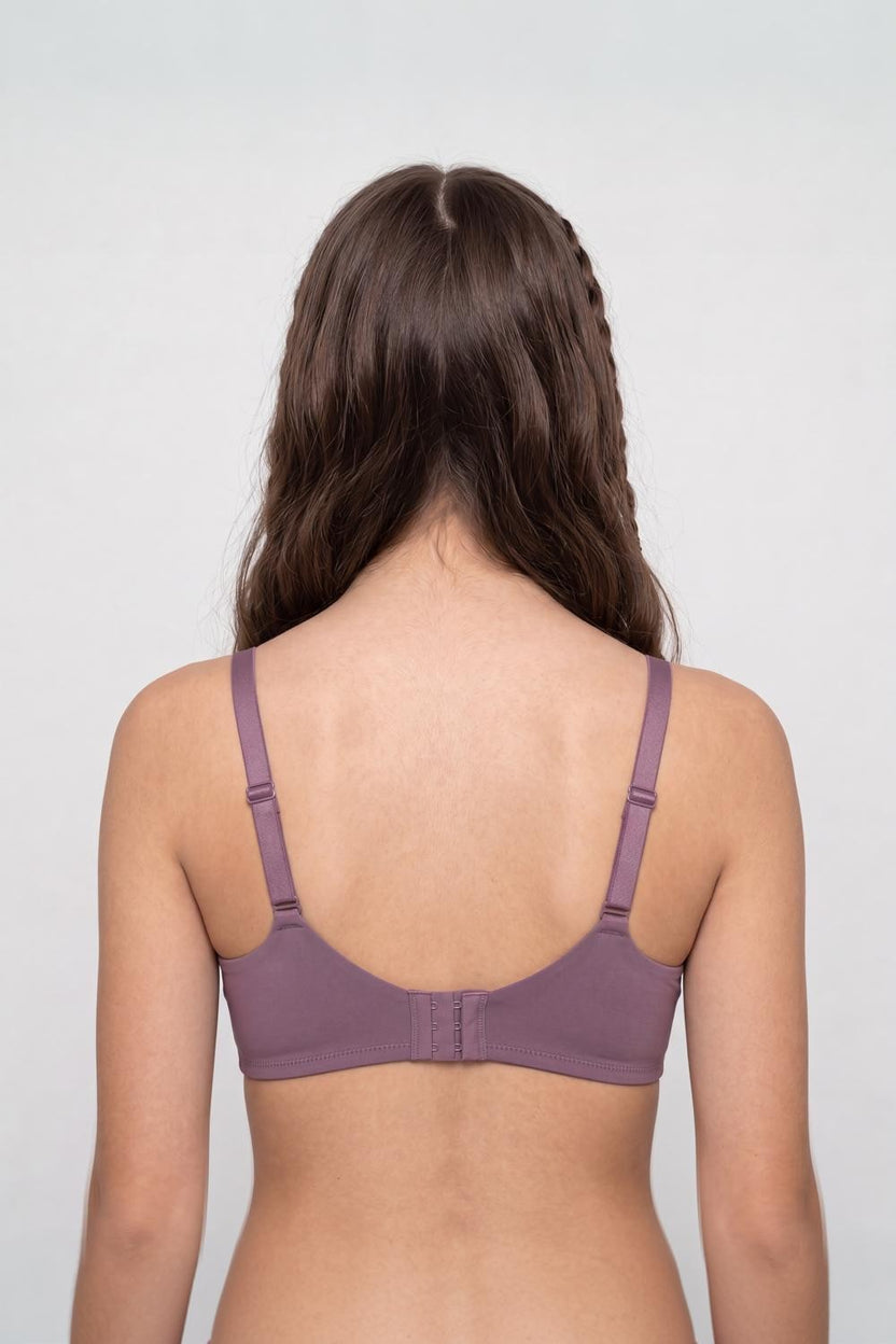 Purple Solid Regular Fit Bra for Women - Image 5
