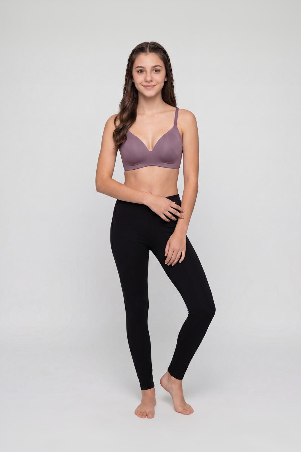 Purple Solid Regular Fit Bra for Women - Image 6