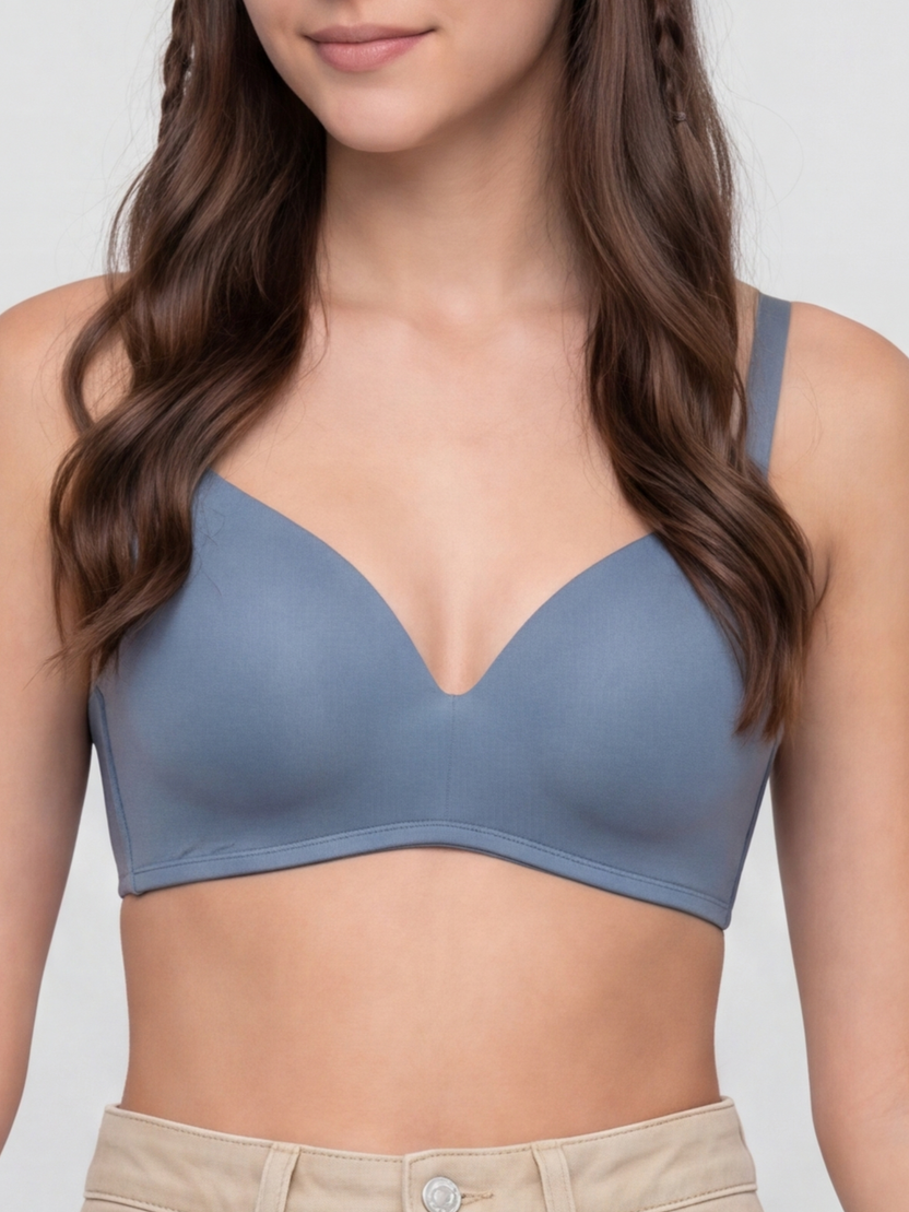 Blue Seamless Everyday Comfort Bra For Women - Image 3