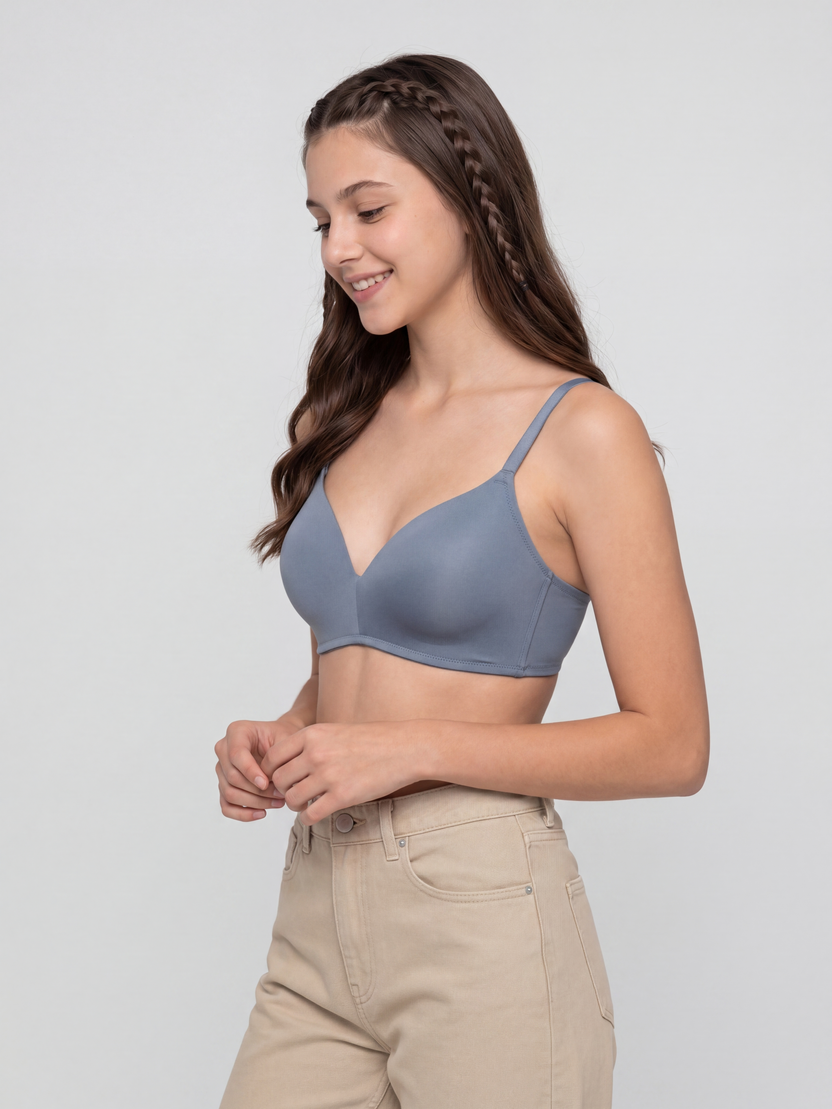 Blue Seamless Everyday Comfort Bra For Women - Image 4
