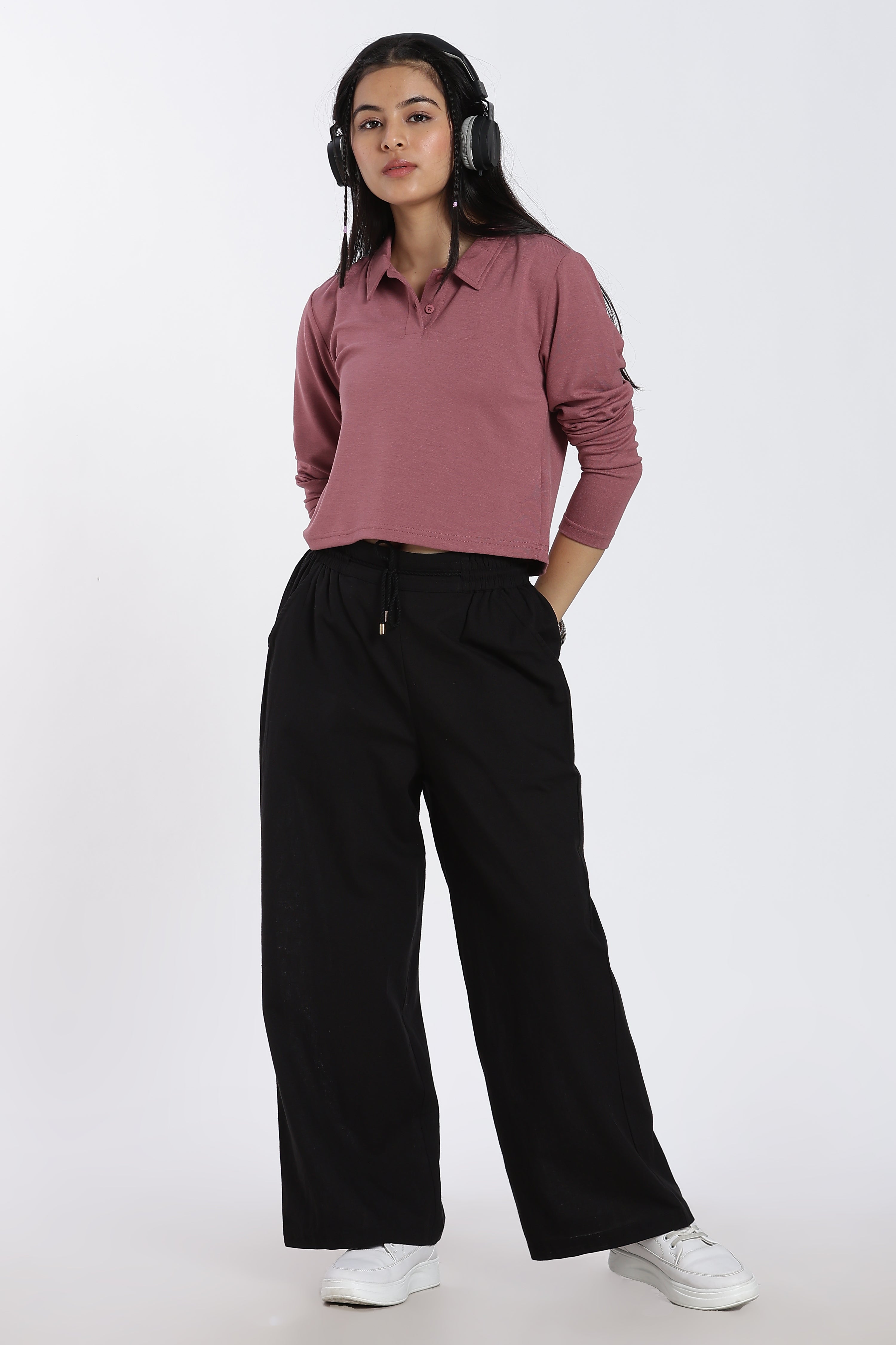 Black Regular Fit Pant With 2 Pocket for Women - Image 6