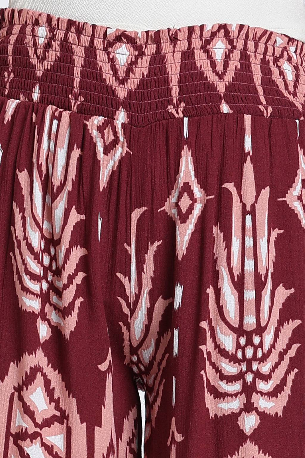 Maroon Regular Fit 1 Pocketed Palazzos for Women - Image 7