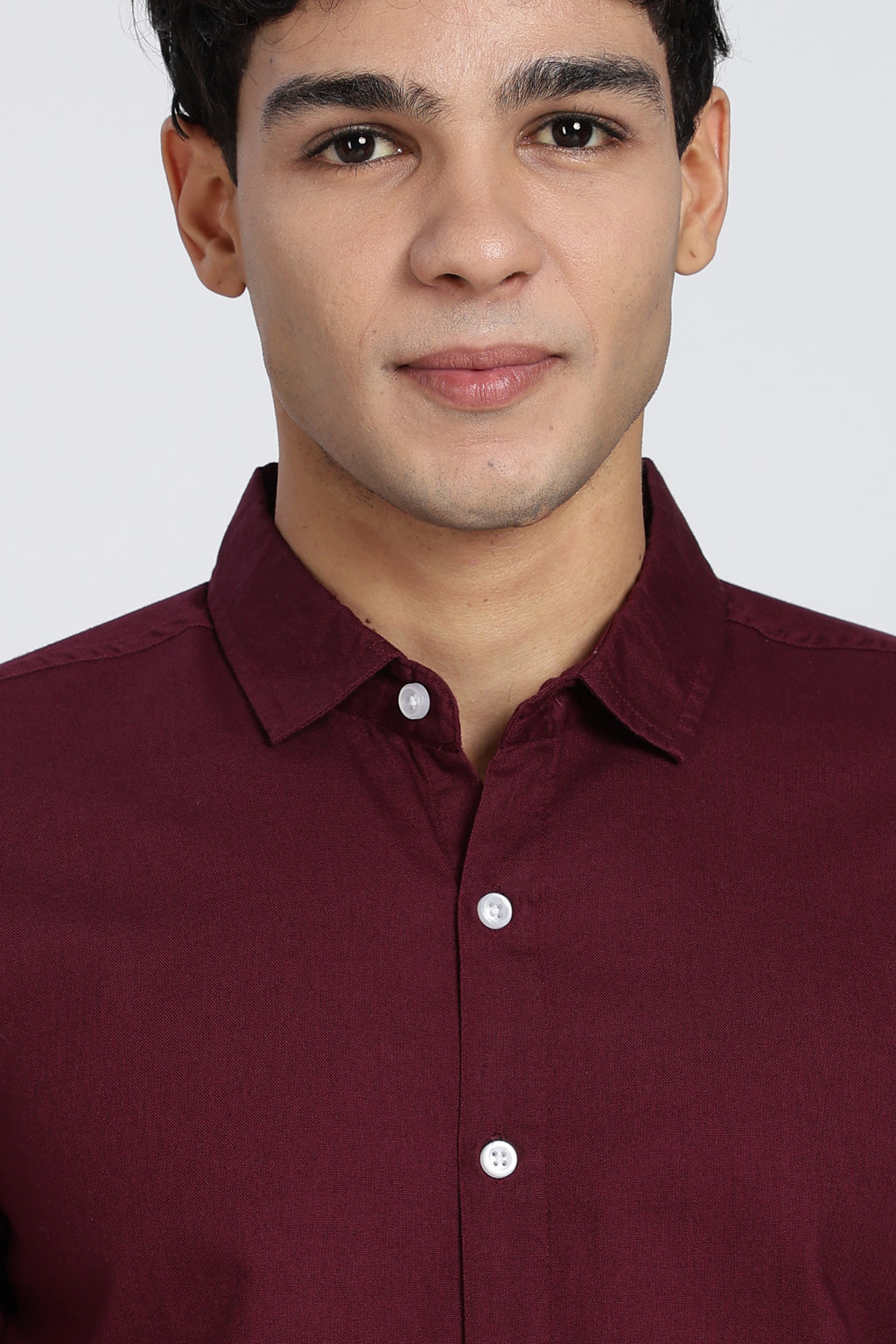 Maroon Cotton Regular Fit Shirt for Men - Image 3