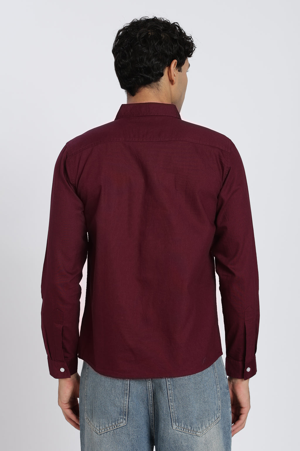 Maroon Cotton Regular Fit Shirt for Men - Image 5