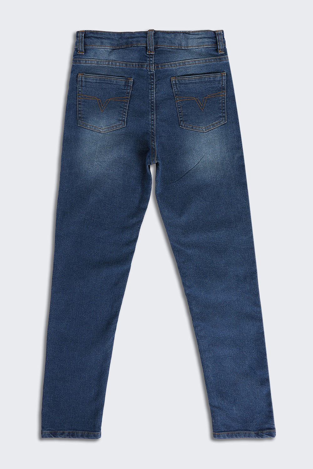 Blue Solid Slim Fit Jeans for Tweens Boys - Image 3