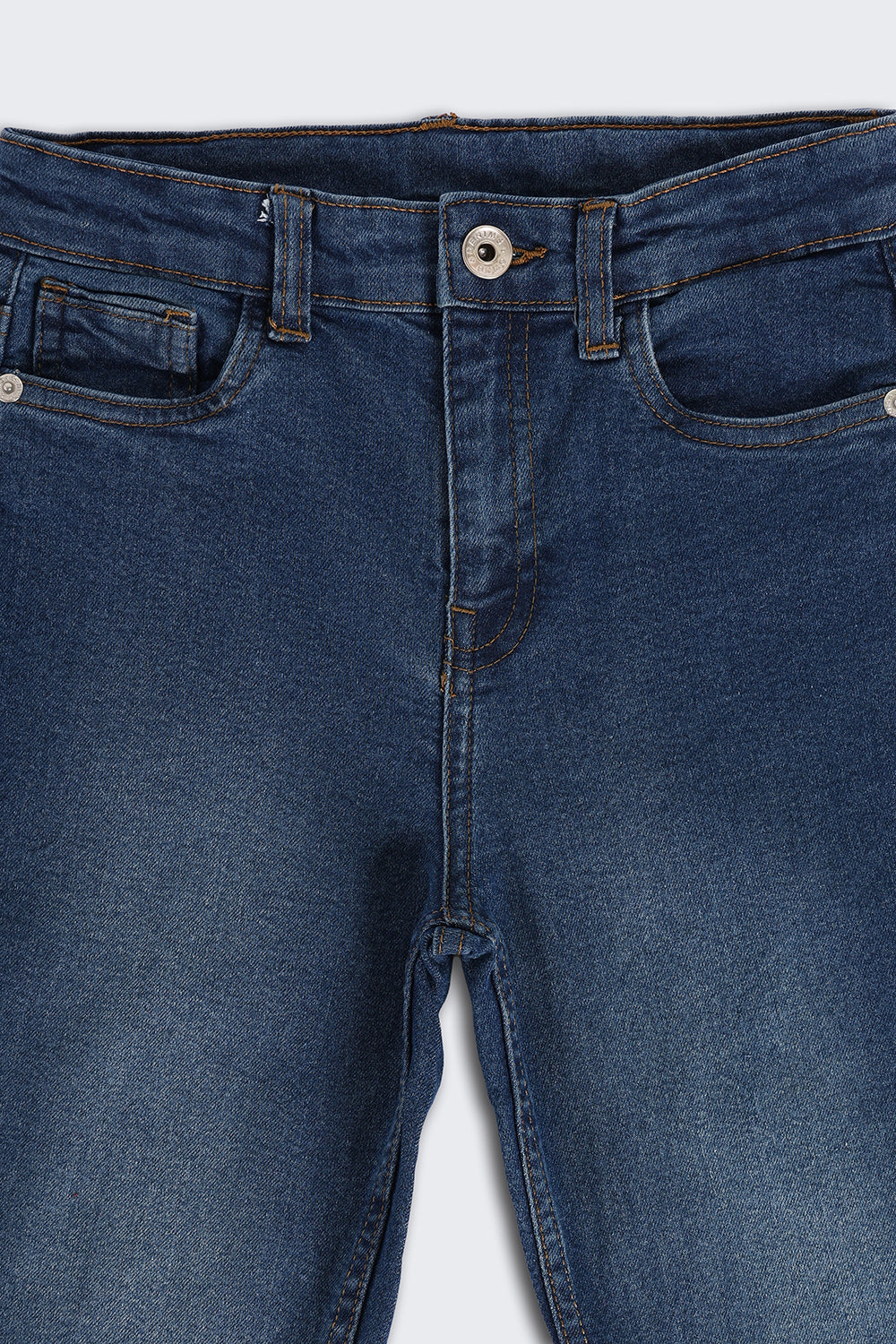 Blue Solid Slim Fit Jeans for Tweens Boys - Image 4