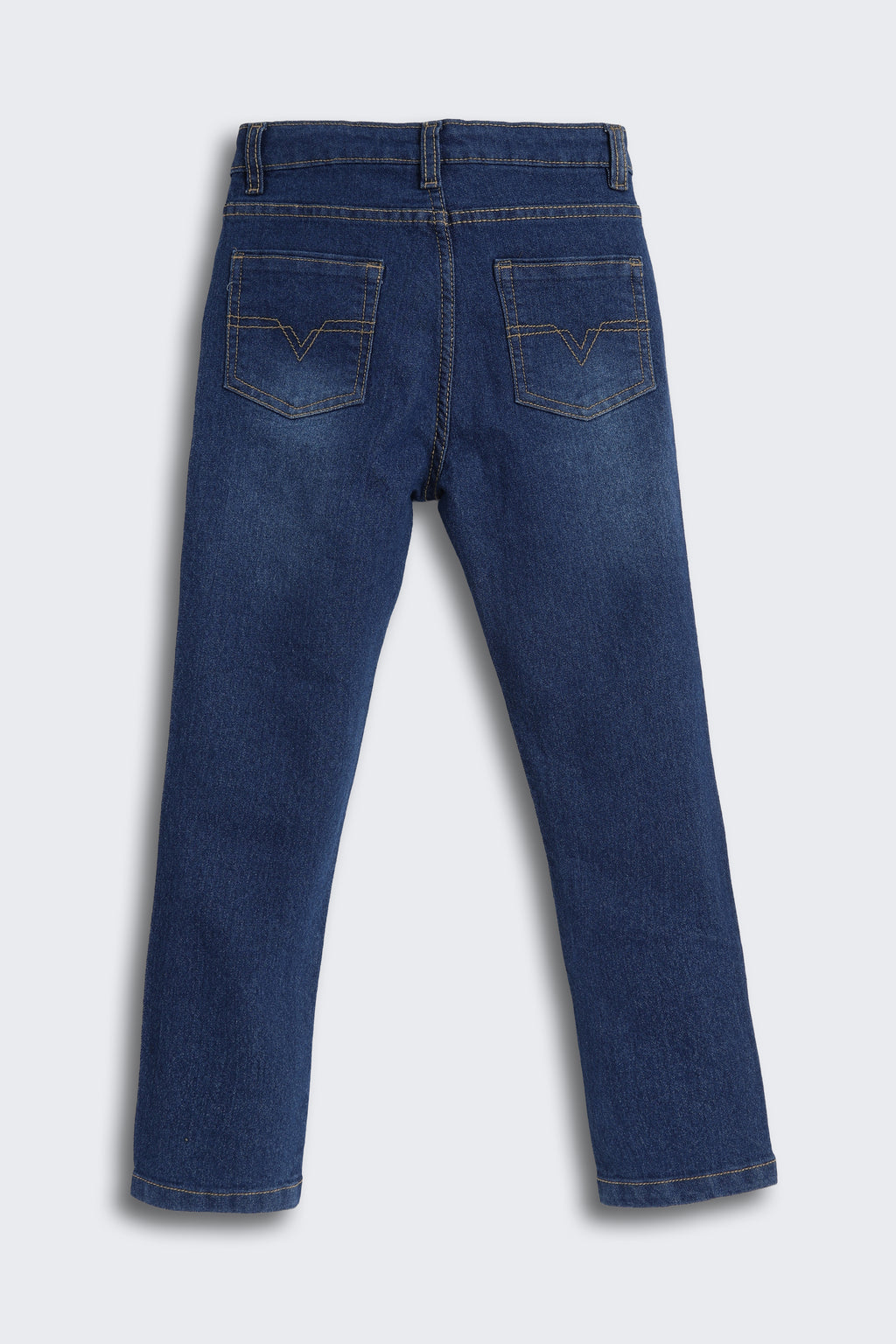 Navy Solid Regular Fit Jeans for Boys - Image 3
