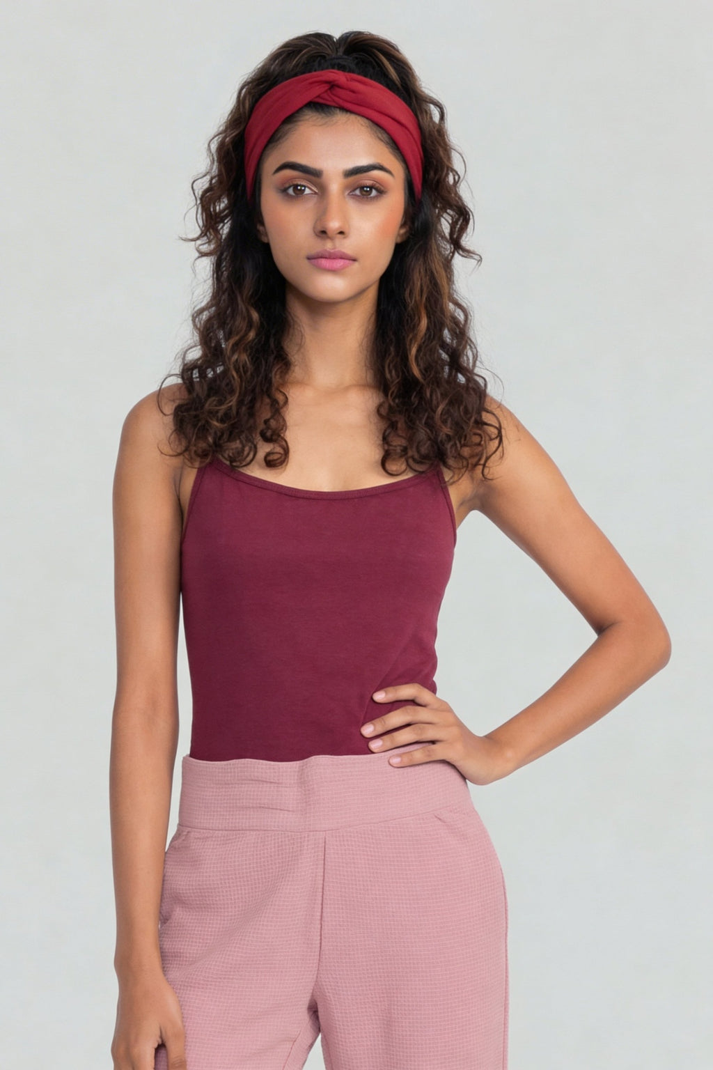 Maroon Essential Fitted Camisole for Women - Image 2