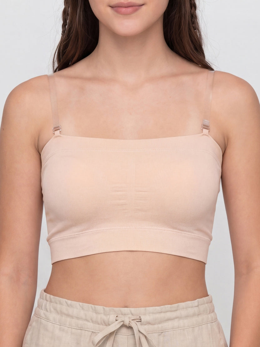Beige Nylon Blend Regular Fit Bra for Women - Image 3