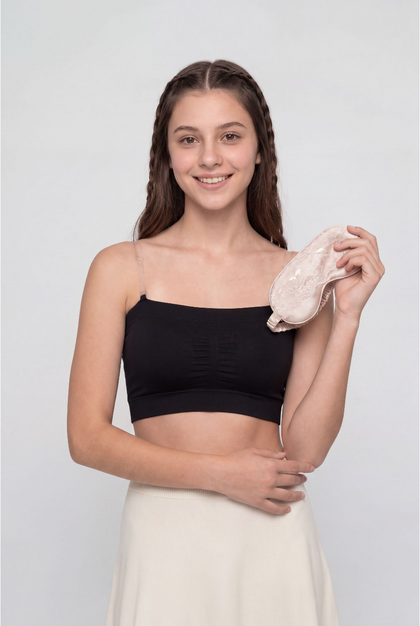 Black Nylon Blend Regular Fit Bra for Women - Image 1