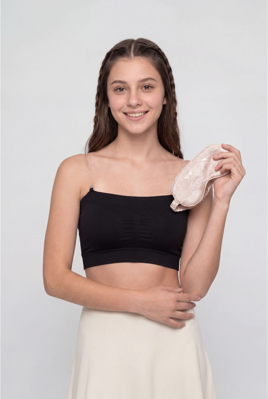 Black Nylon Blend Regular Fit Bra for Women - Image 1