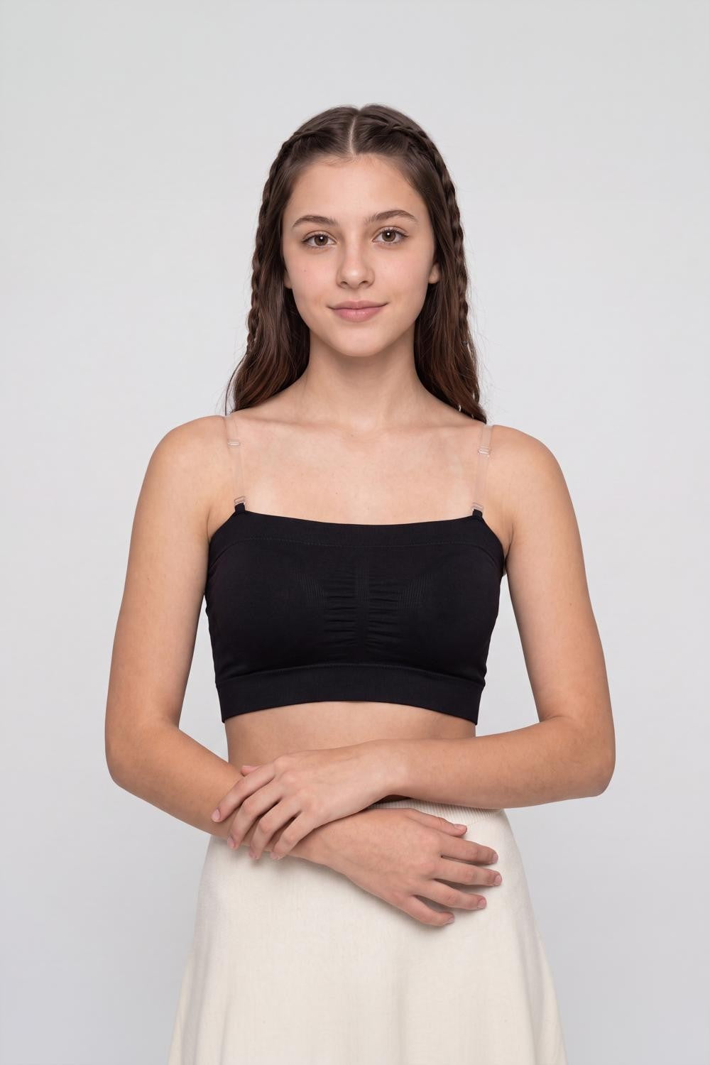 Black Nylon Blend Regular Fit Bra for Women - Image 2