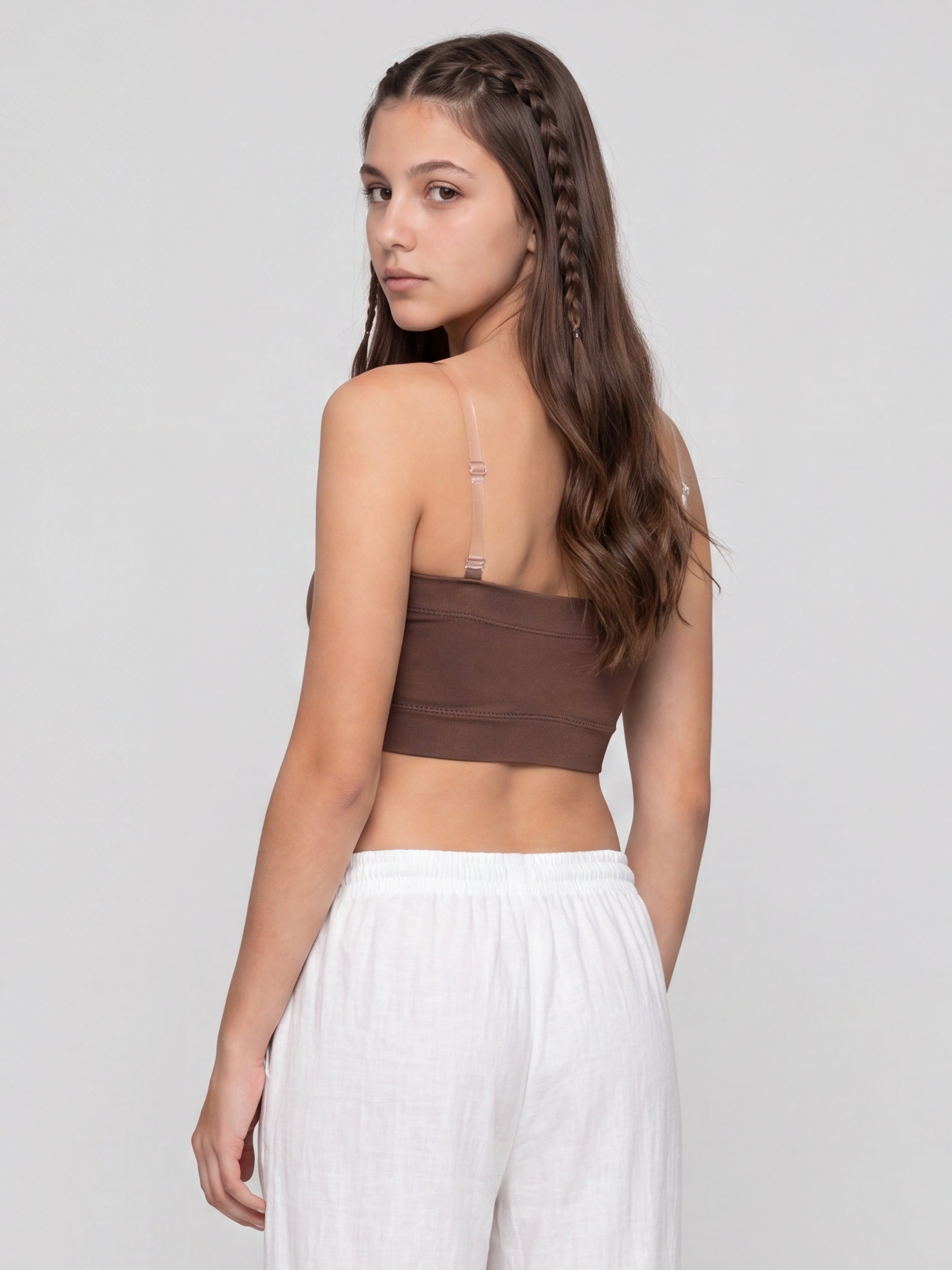 Taupe Seamless Strapless Support Tube Bra for Women - Image 5