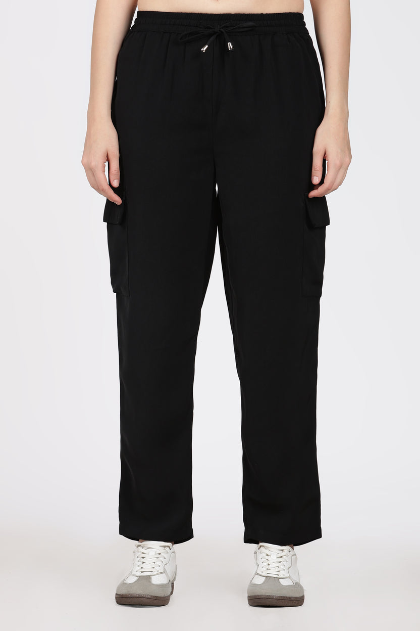 Black Regular Fit Trouser for Women - Image 2