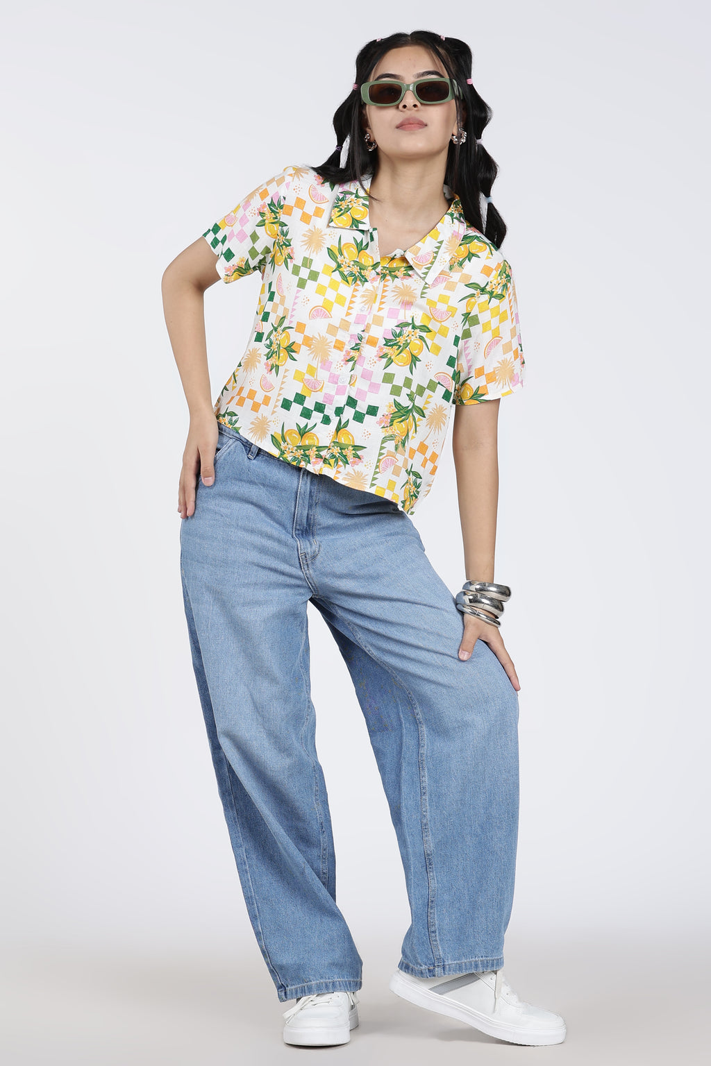 Multi Coloured Tropical Regular FiT-Shirt for Women - Image 6