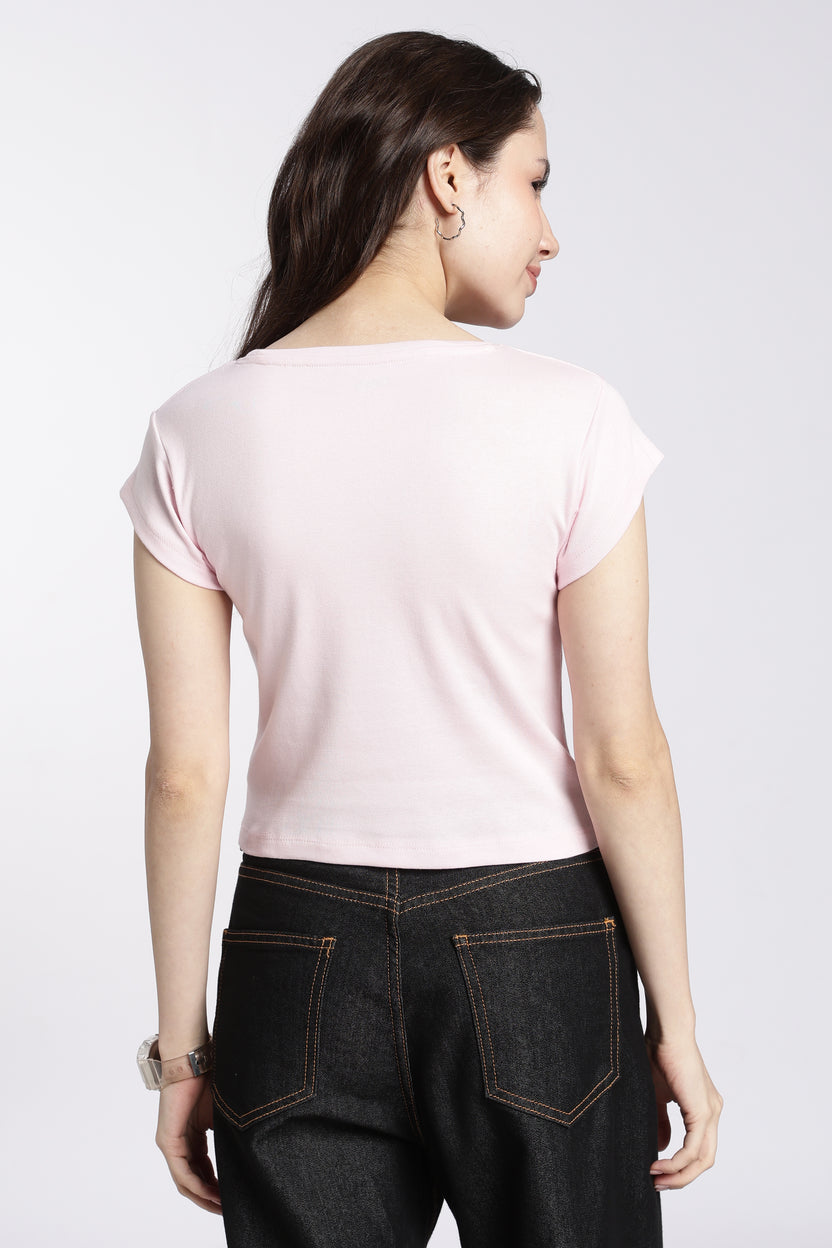 Pink Floral Regular Fit T-Shirt for Women - Image 5