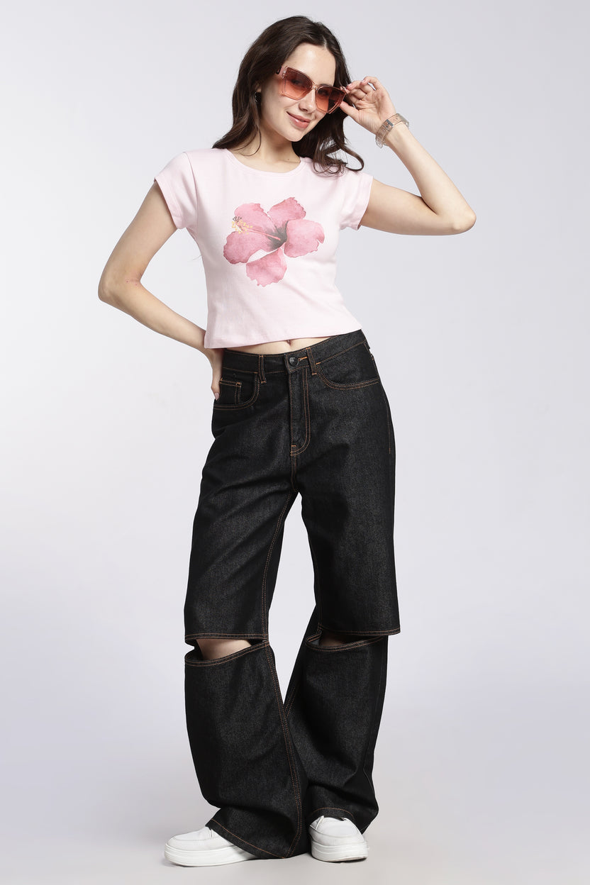 Pink Floral Regular Fit T-Shirt for Women - Image 6