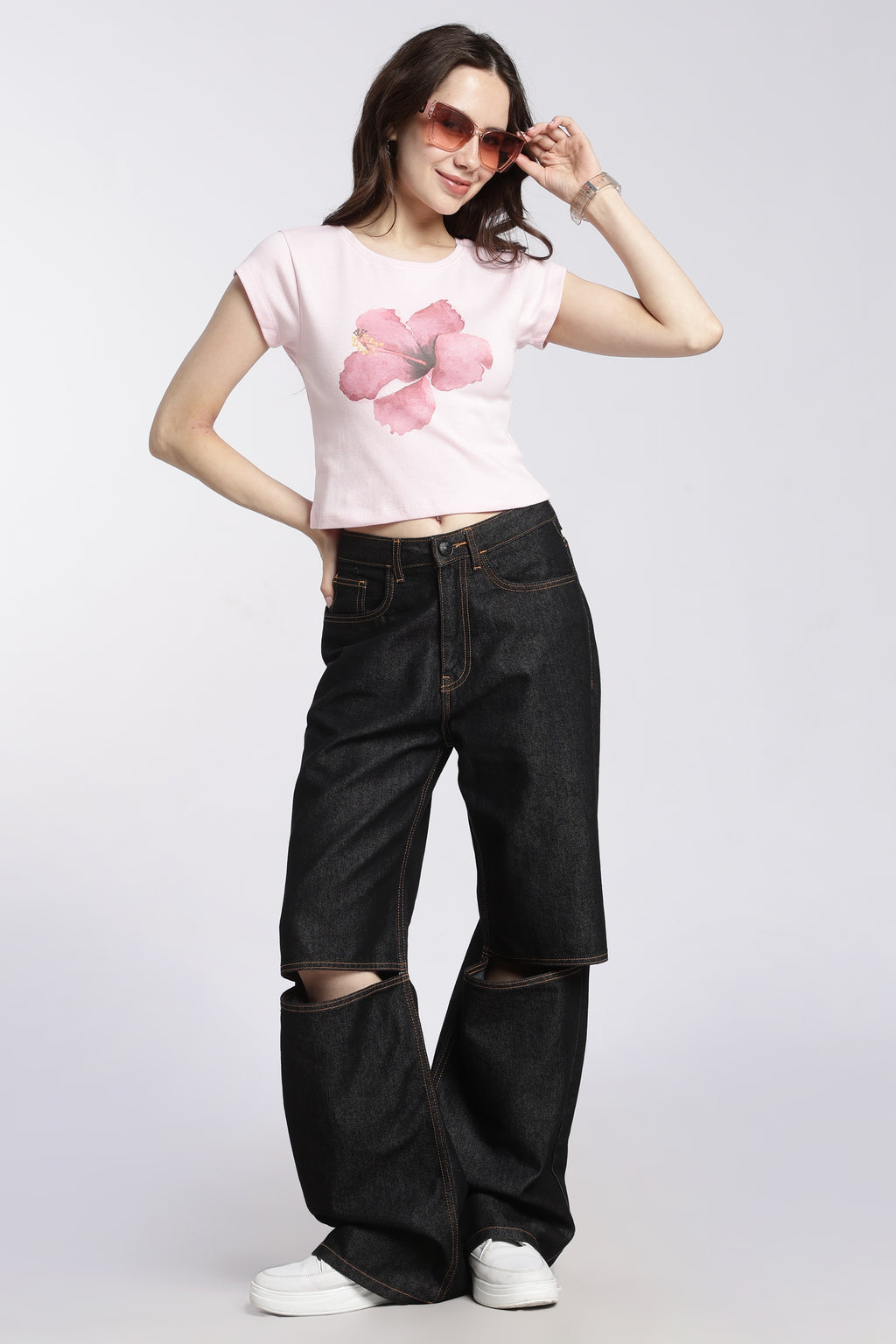 Pink Floral Regular Fit T-Shirt for Women - Image 6