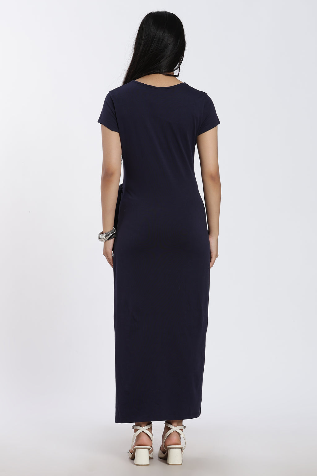 Navy Tied Up Regular Fit Dress for Women - Image 5