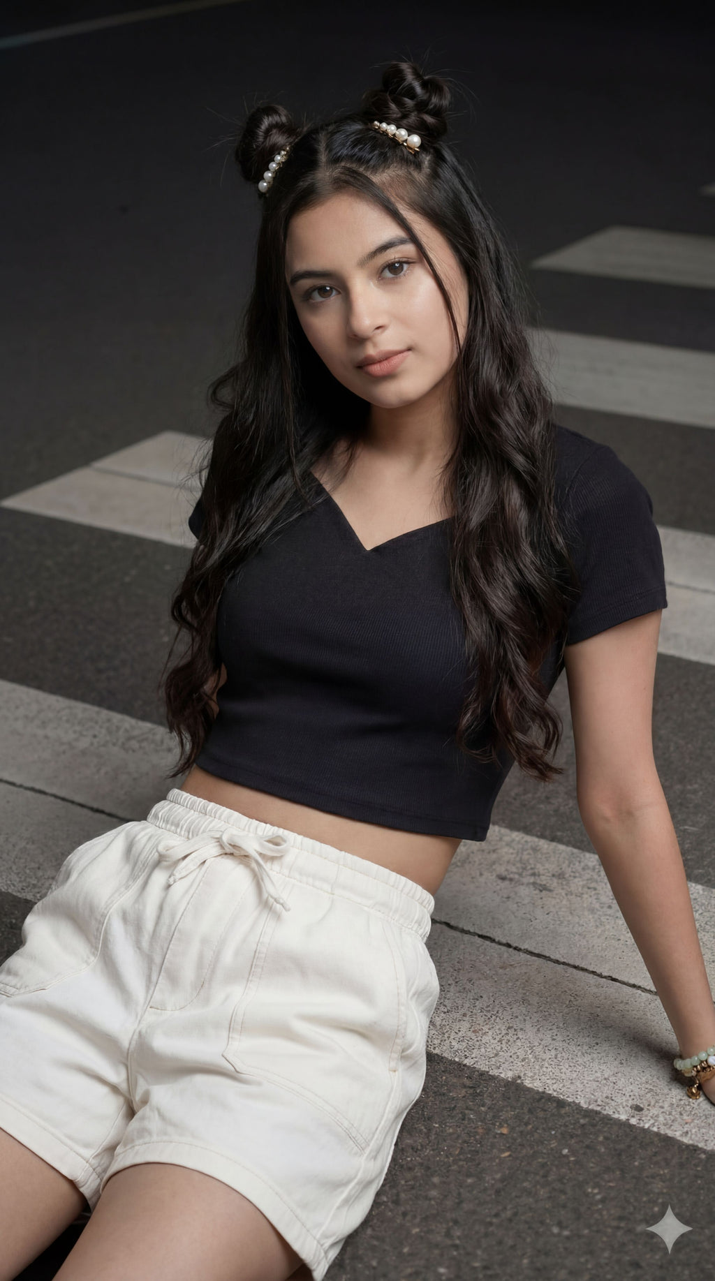 Black Regular Fit Crop Top for Women - Image 1