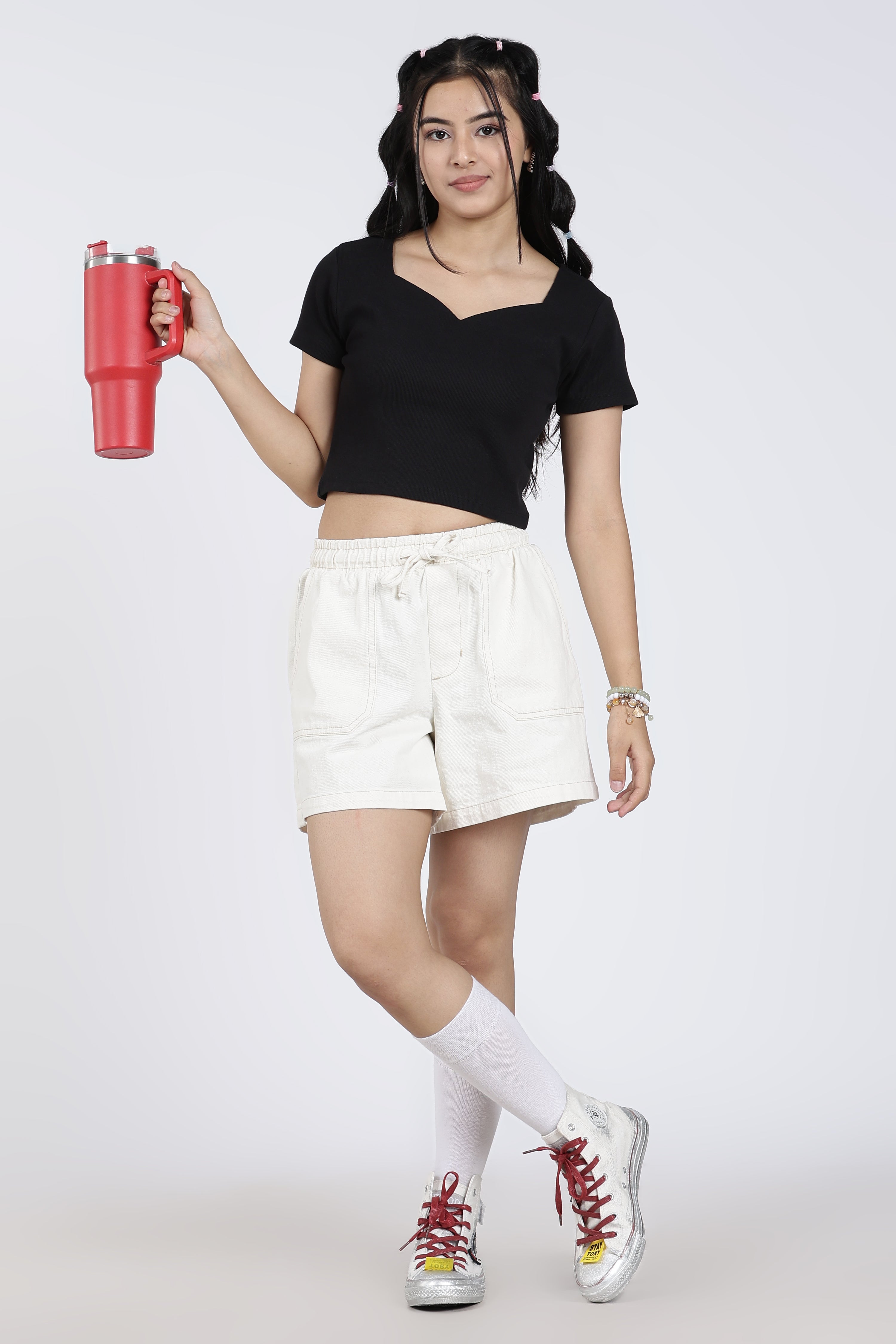 Black Regular Fit Crop Top for Women - Image 6