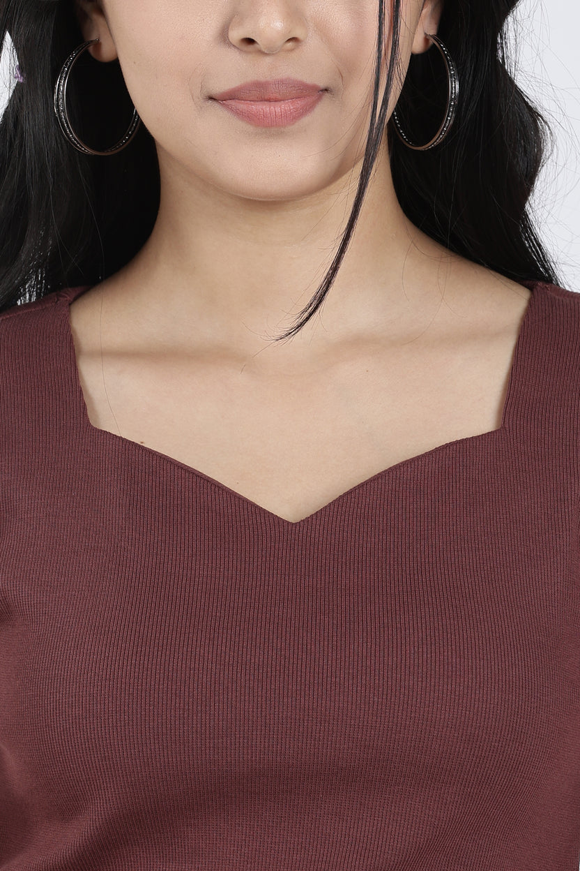 Chocolate Regular Fit Crop Top for Women - Image 7