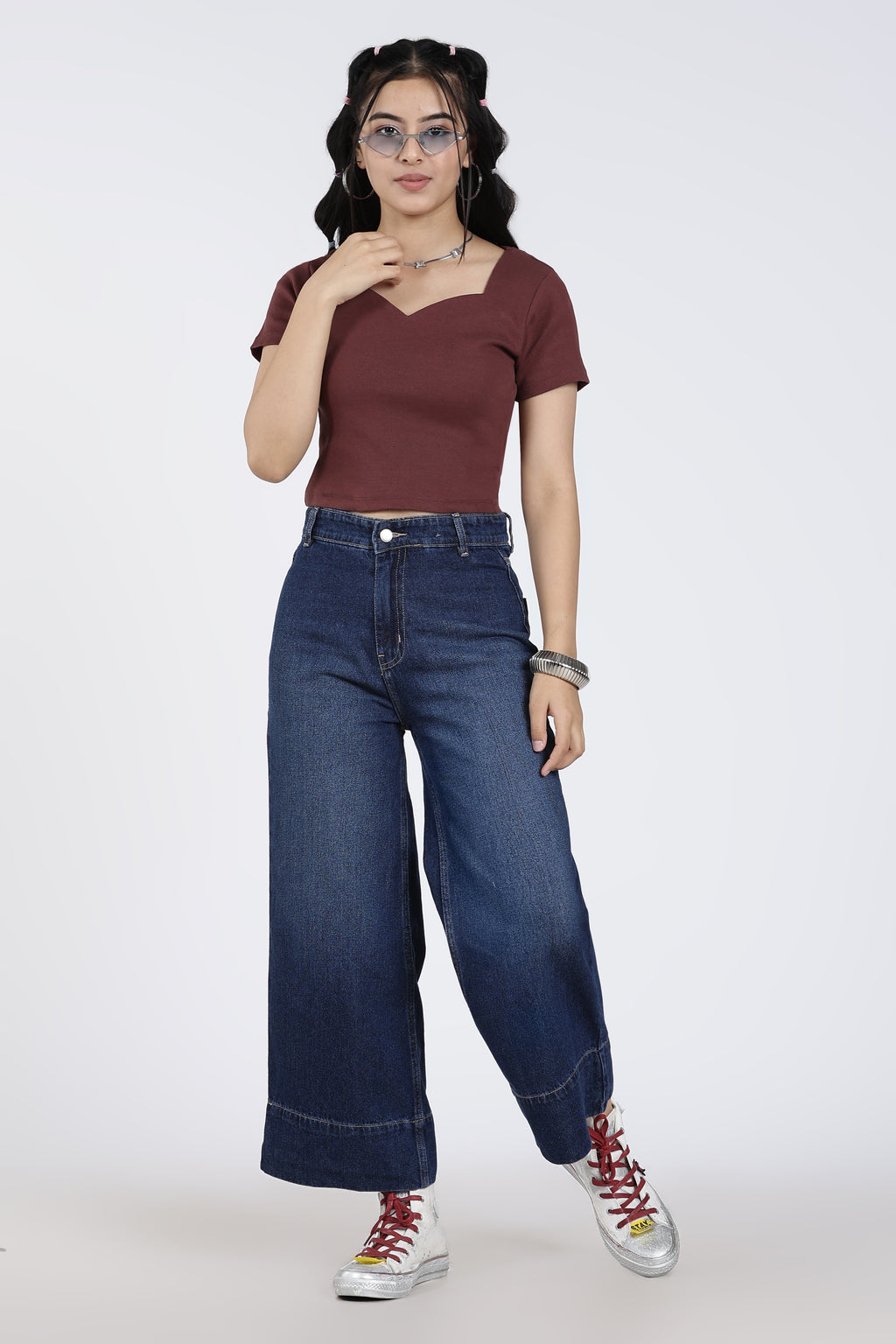 Chocolate Regular Fit Crop Top for Women - Image 6
