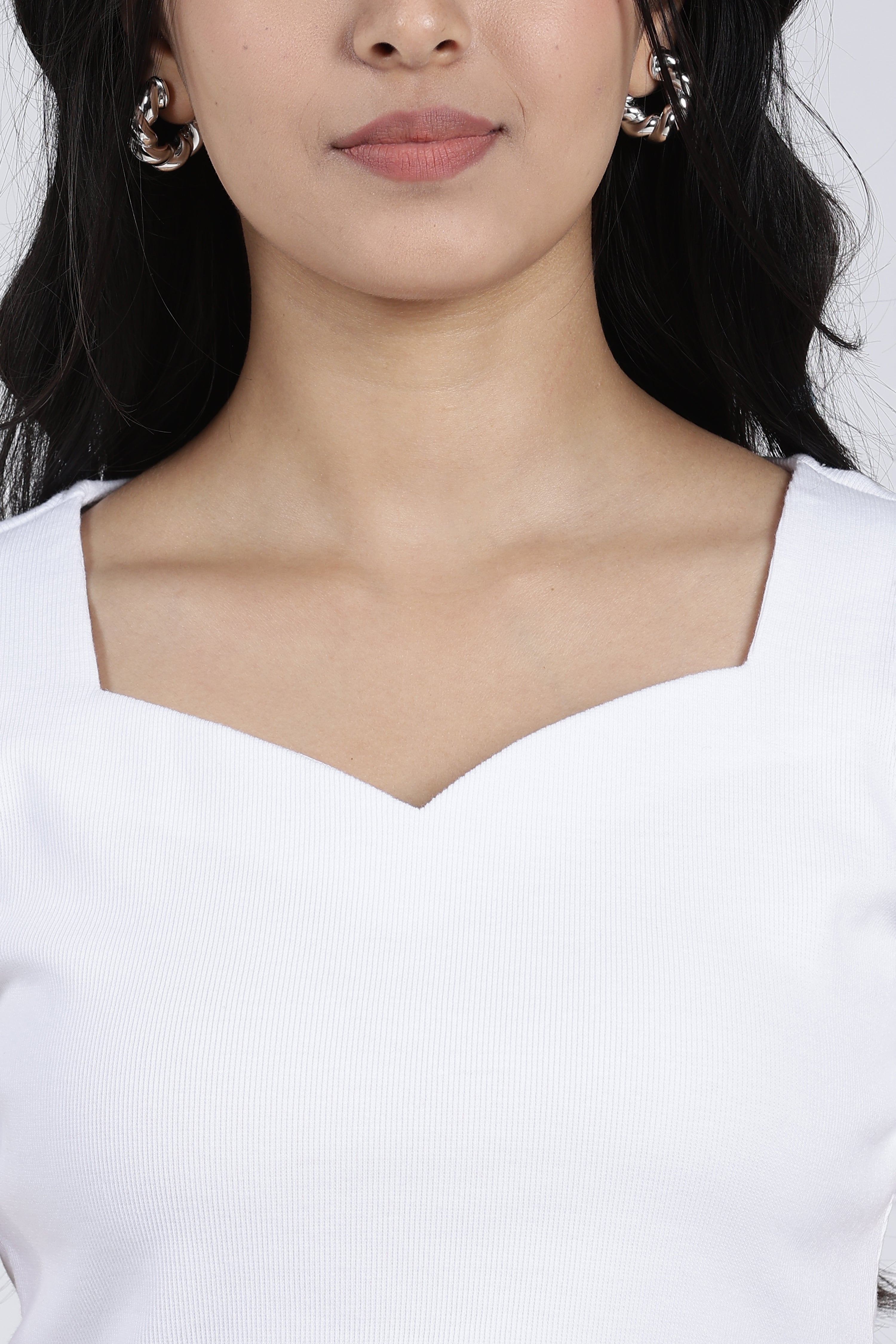White Regular Fit Crop Top for Women - Image 3