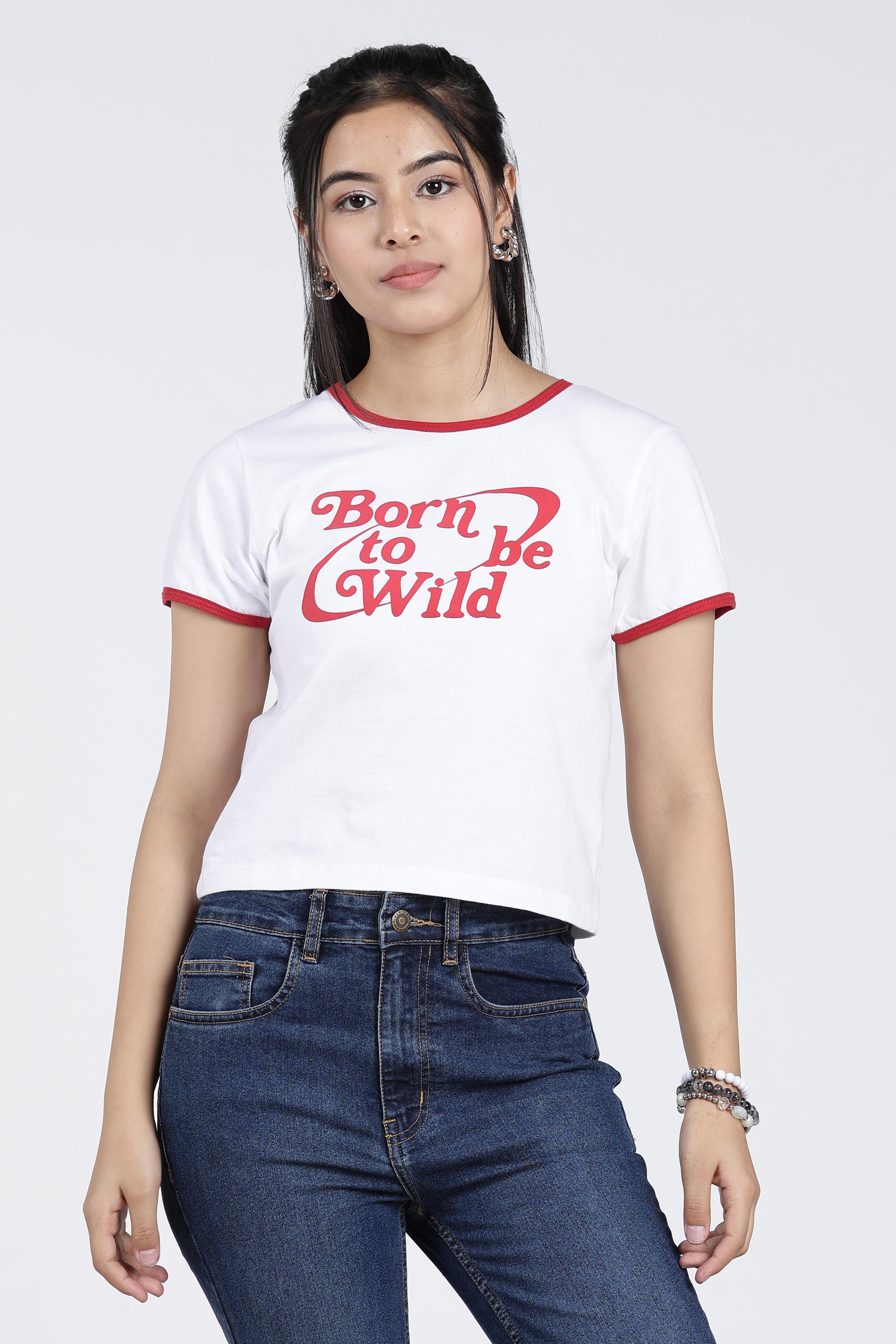 White Cotton Regular Fit T-Shirt for Women - Image 2