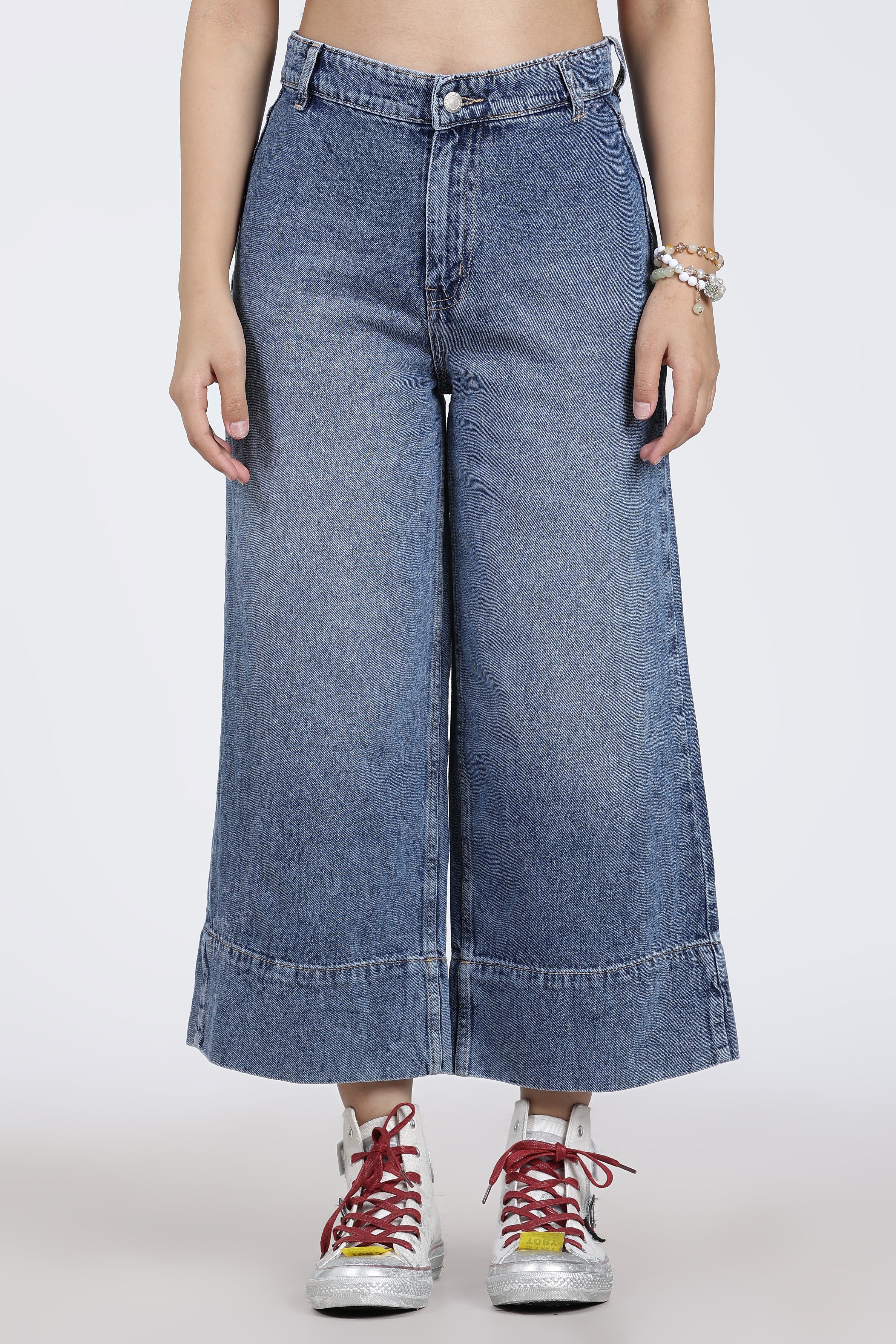 Blue 6 Pocketed Flared Fit Jeans for Women - Image 1