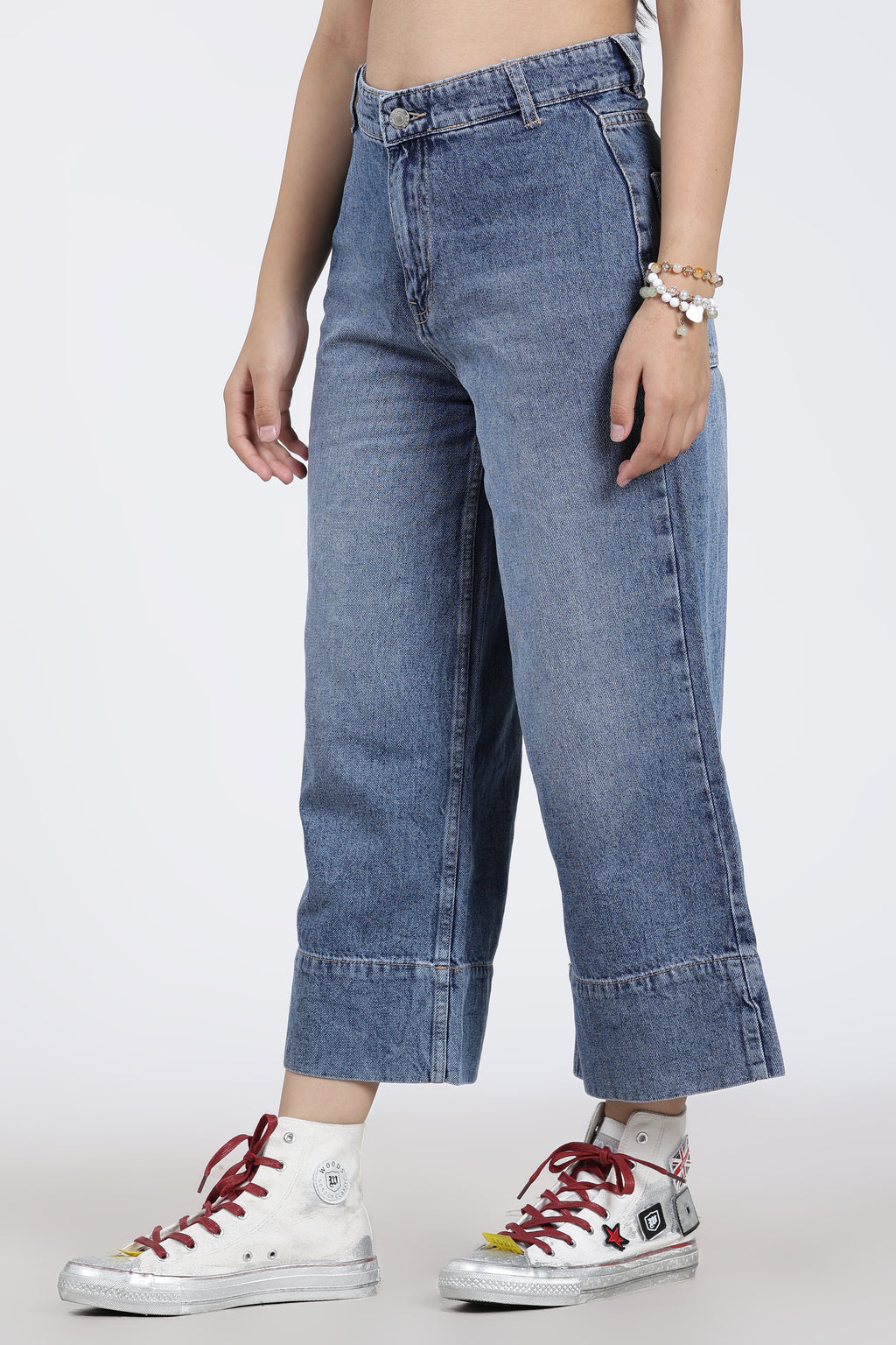 Blue 6 Pocketed Flared Fit Jeans for Women - Image 3