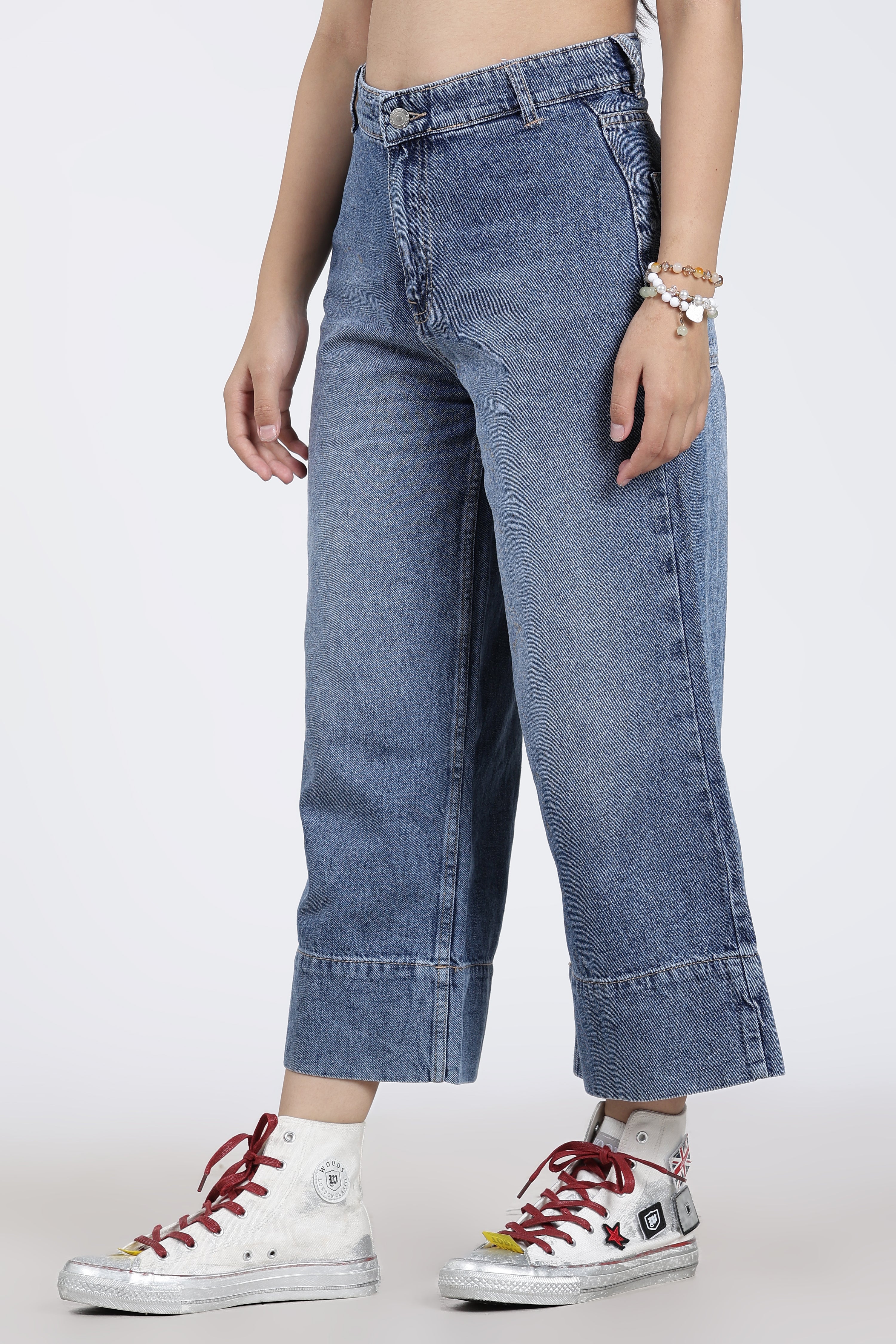 Blue 6 Pocketed Flared Fit Jeans for Women - Image 3