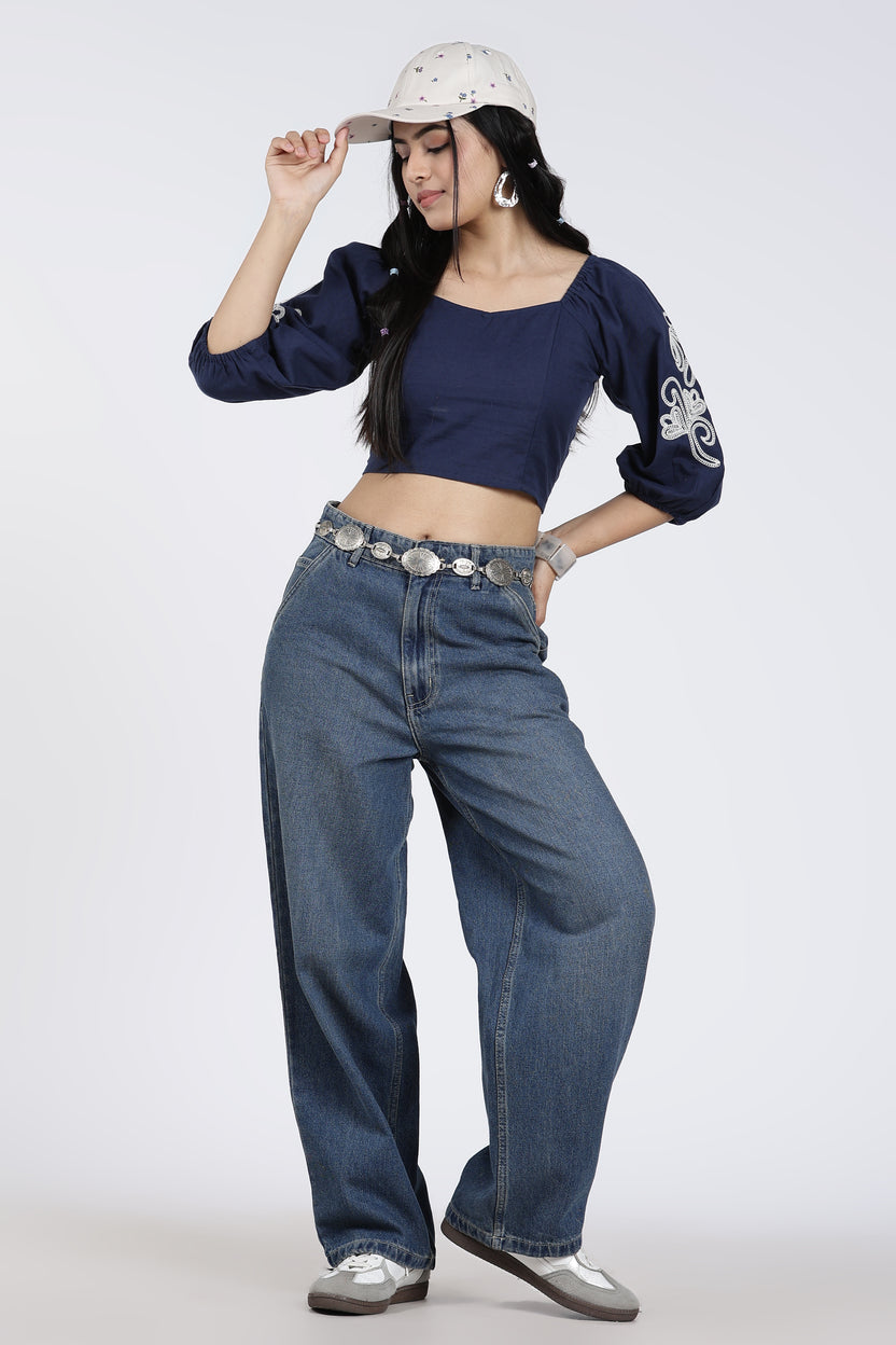 Blue 5 Pocketed Regular Fit Jeans for Women - Image 6