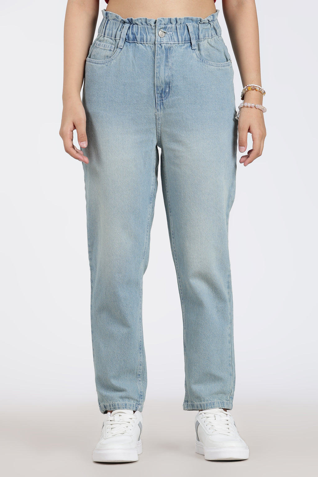 Light Blue 5 Pocketed Regular Fit Jeans for Women - Image 2