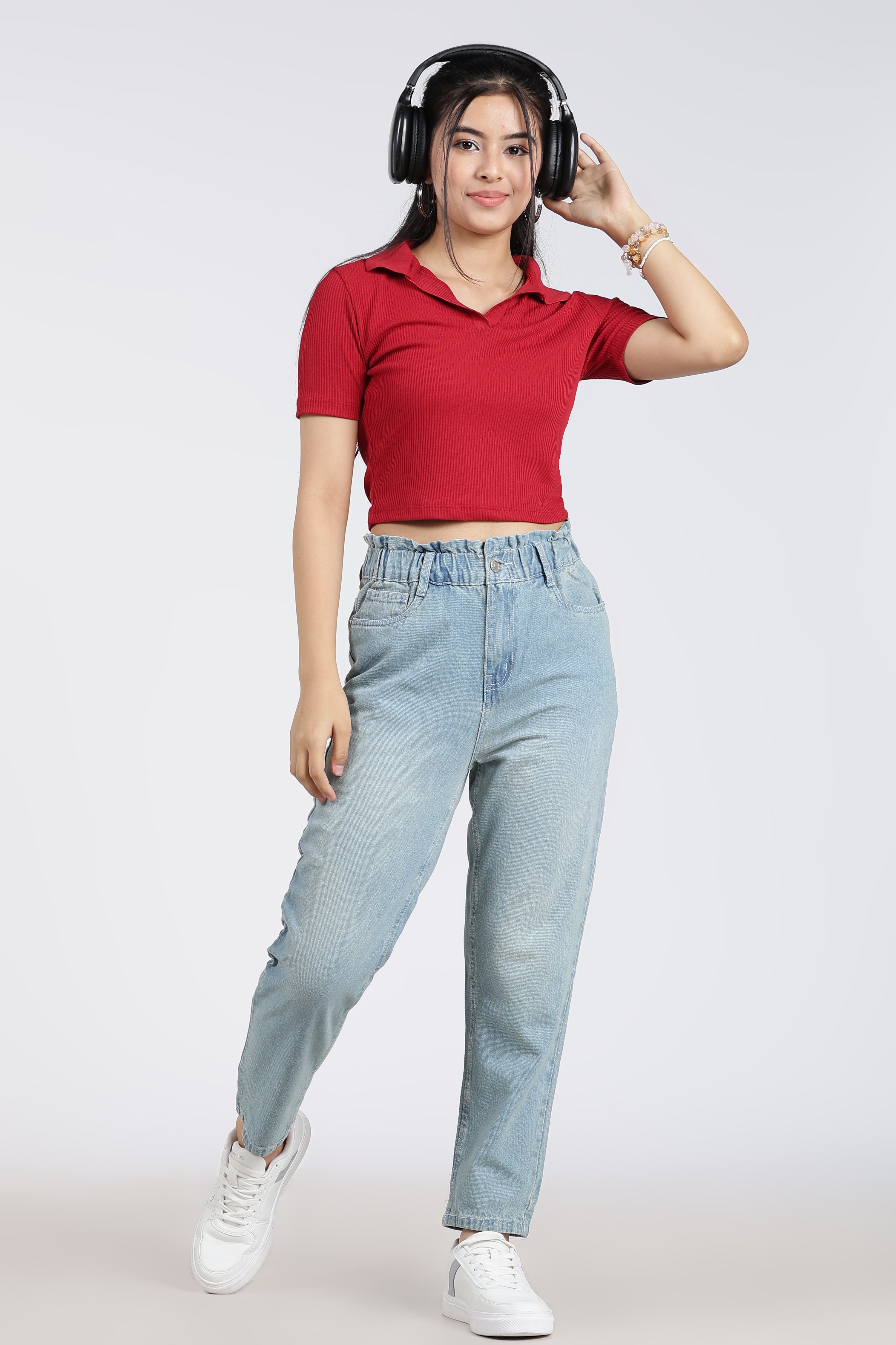 Light Blue 5 Pocketed Regular Fit Jeans for Women - Image 6