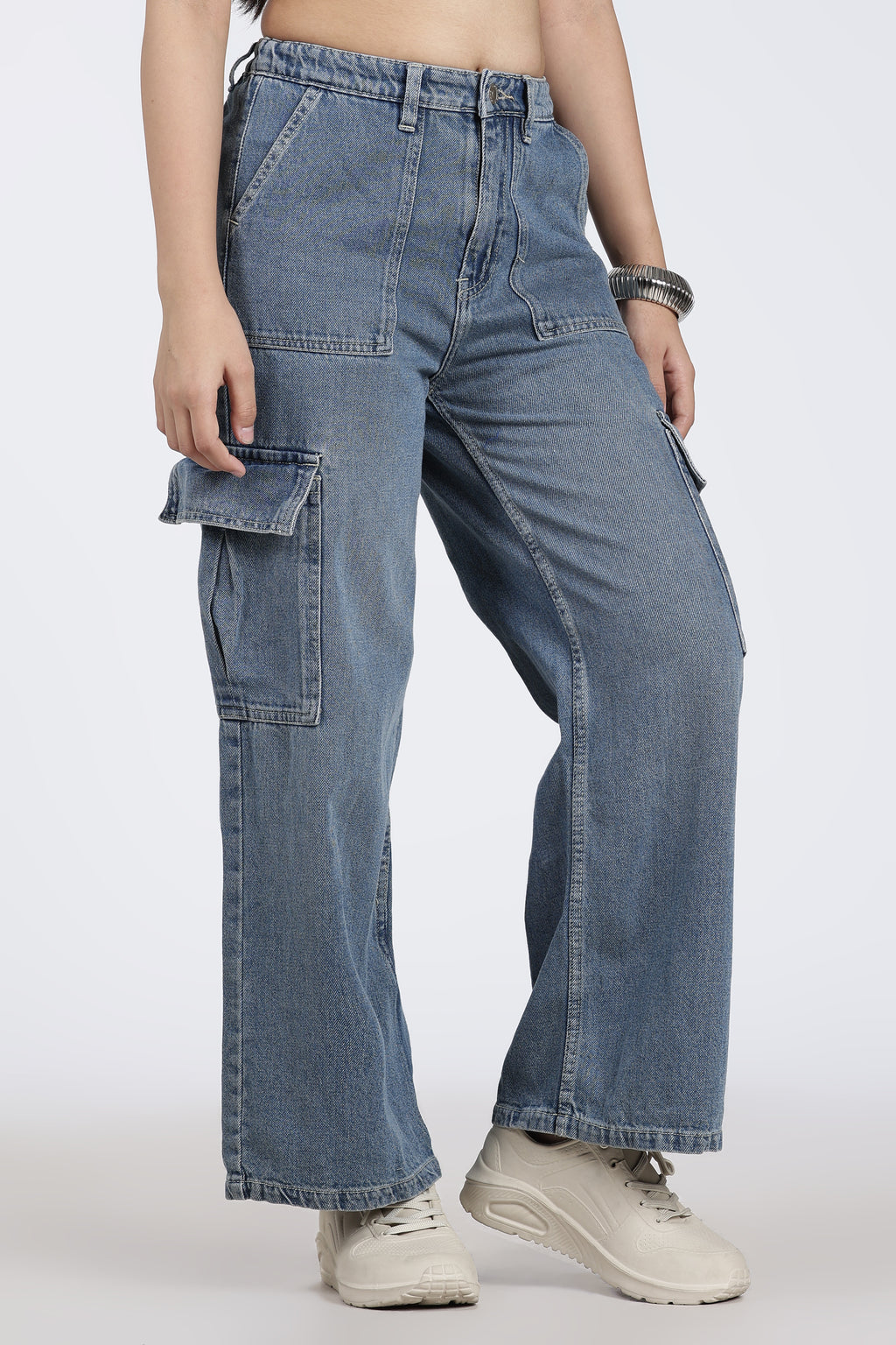 Blue 6 Pocketed Regular Fit Jeans for Women - Image 4